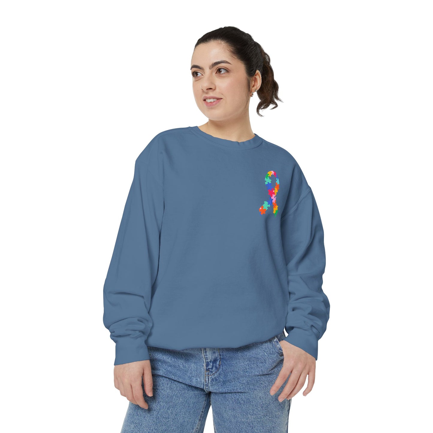 Autism Awareness Puzzle Piece & Ribbon Sweatshirt — Awareness Collection