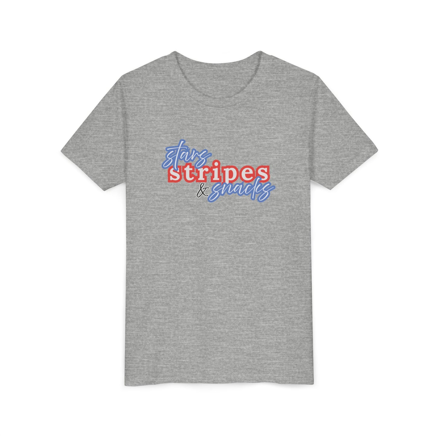 Stars, Stripes & Snacks Youth Tee for Kids, USA - Kids Short Sleeve Shirt, Holiday Mini