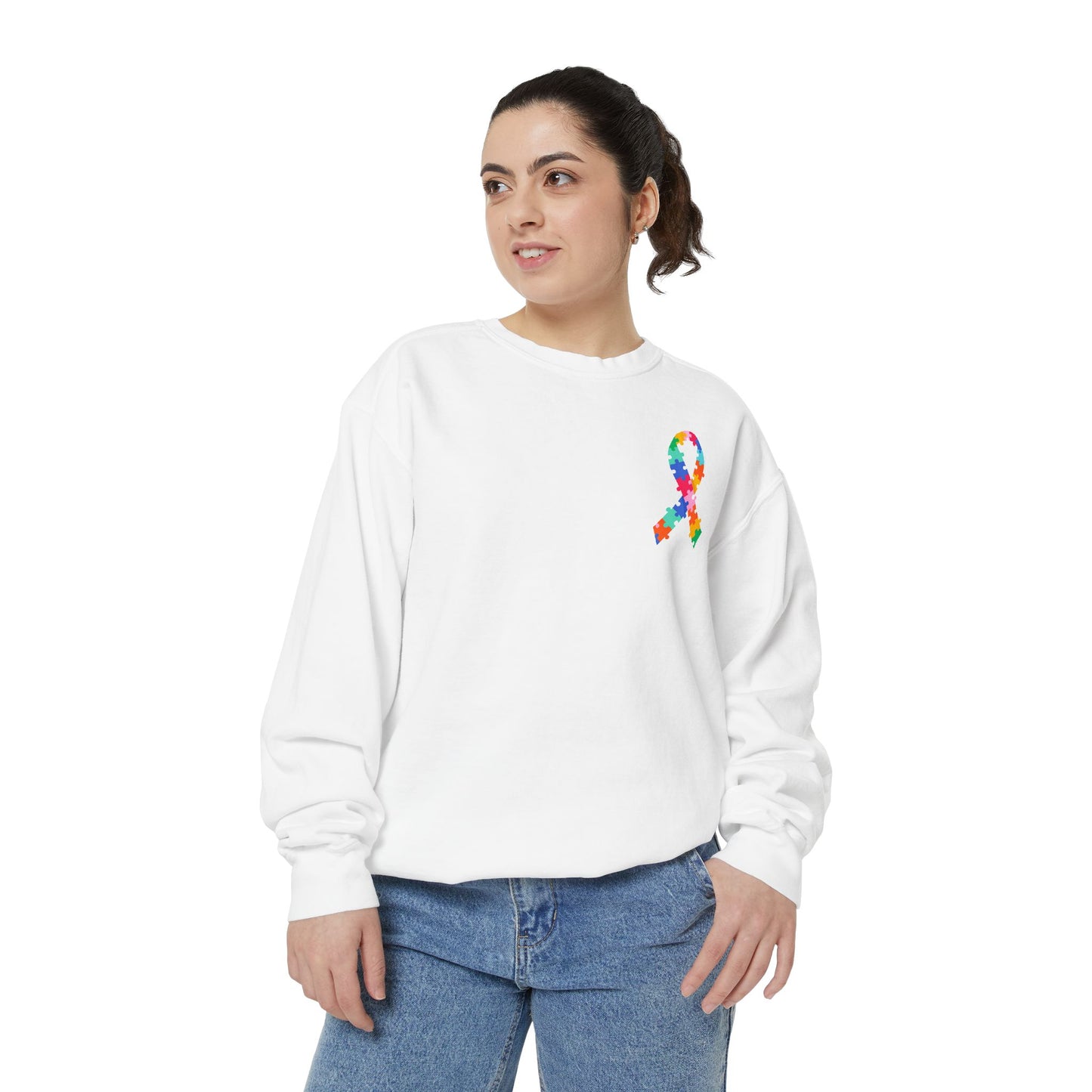 Autism Awareness Puzzle Piece & Ribbon Sweatshirt — Awareness Collection