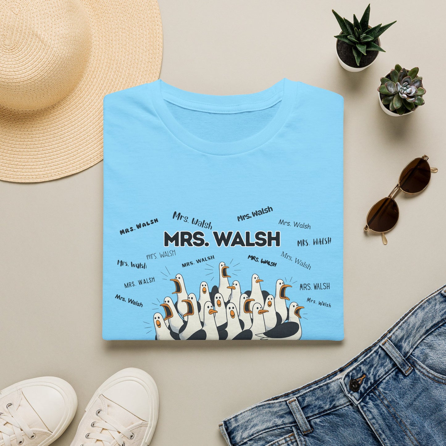 Mrs. Walsh- Seagull Crew Graphic T-Shirt — Personalized