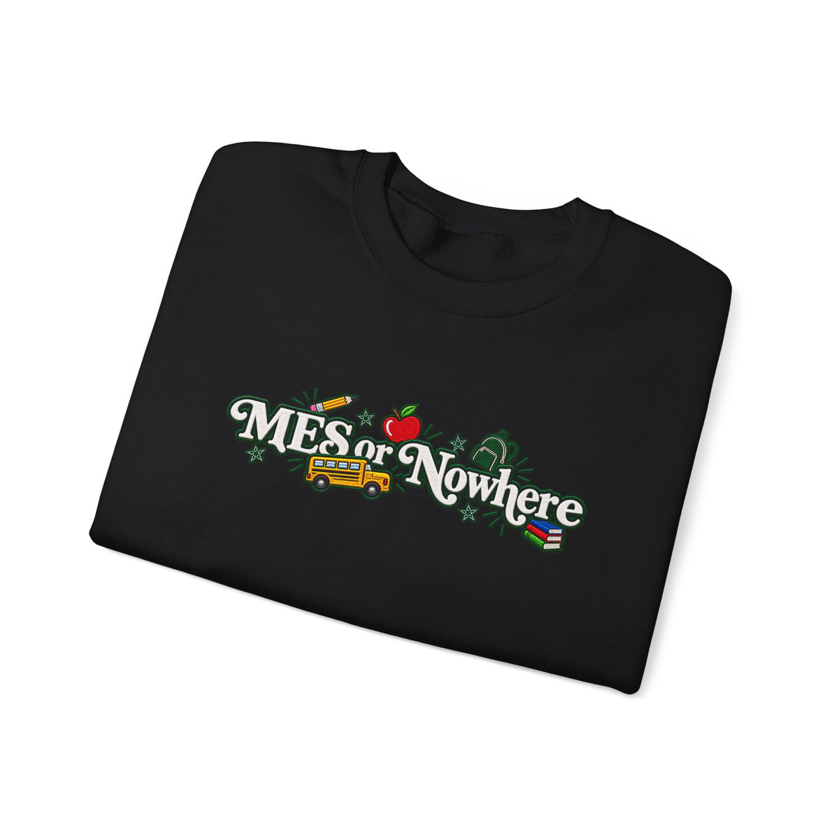 "MES or Nowhere w/ School Things" - Moriches Crewneck Sweatshirt