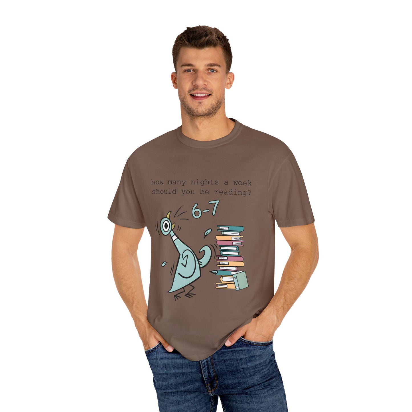 “How many nights a week should you be reading? 6-7” -Teacher Graphic T-Shirt