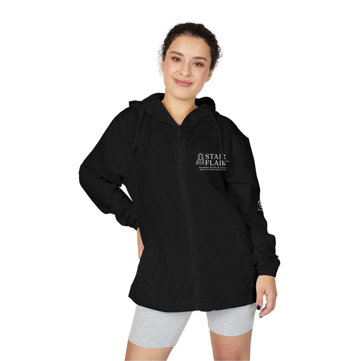 'Stair Flair' Windbreaker Jacket —Personalized- Lightweight Full-Zip Hooded Windbreaker