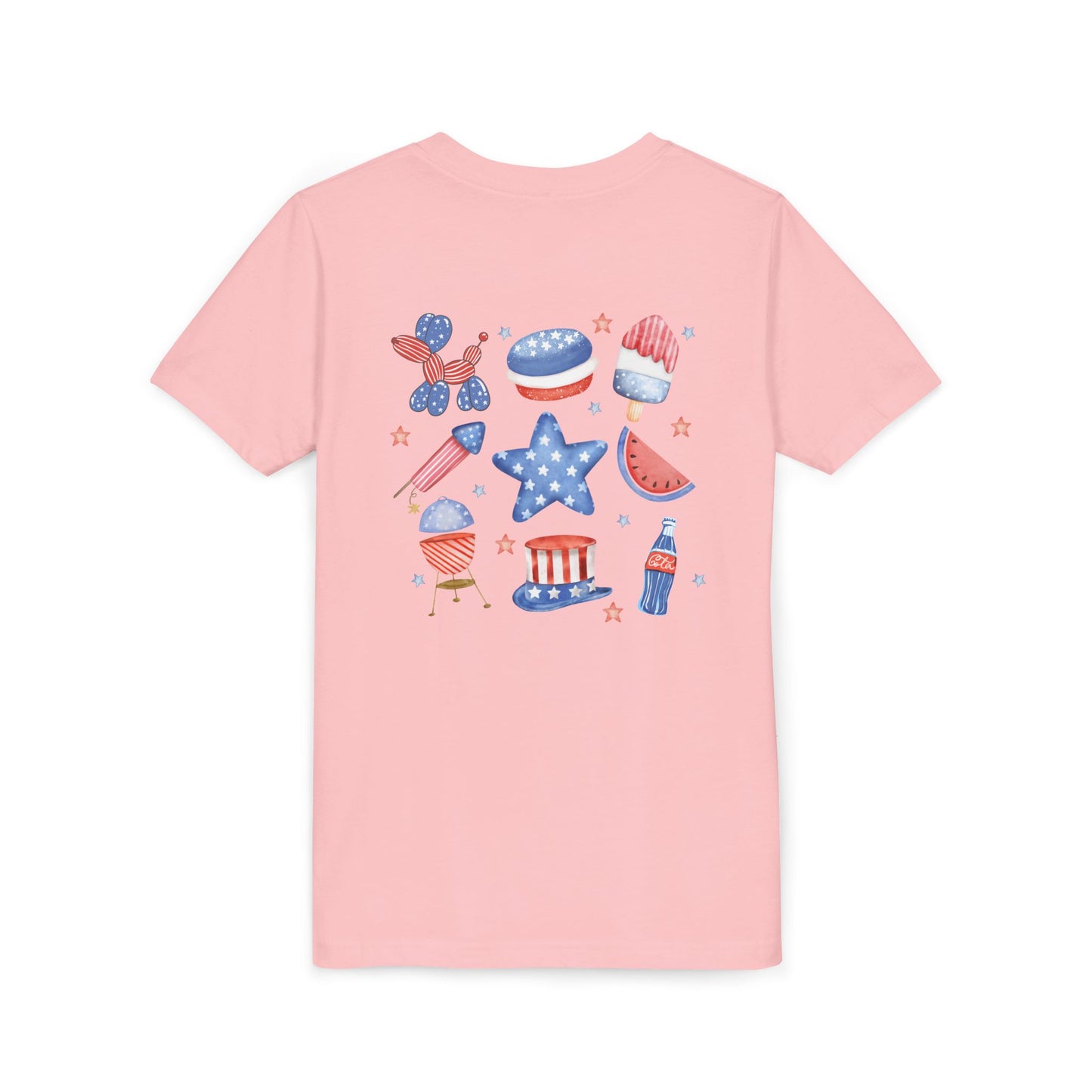 Stars, Stripes & Snacks Youth Tee for Kids, USA - Kids Short Sleeve Shirt, Holiday Mini