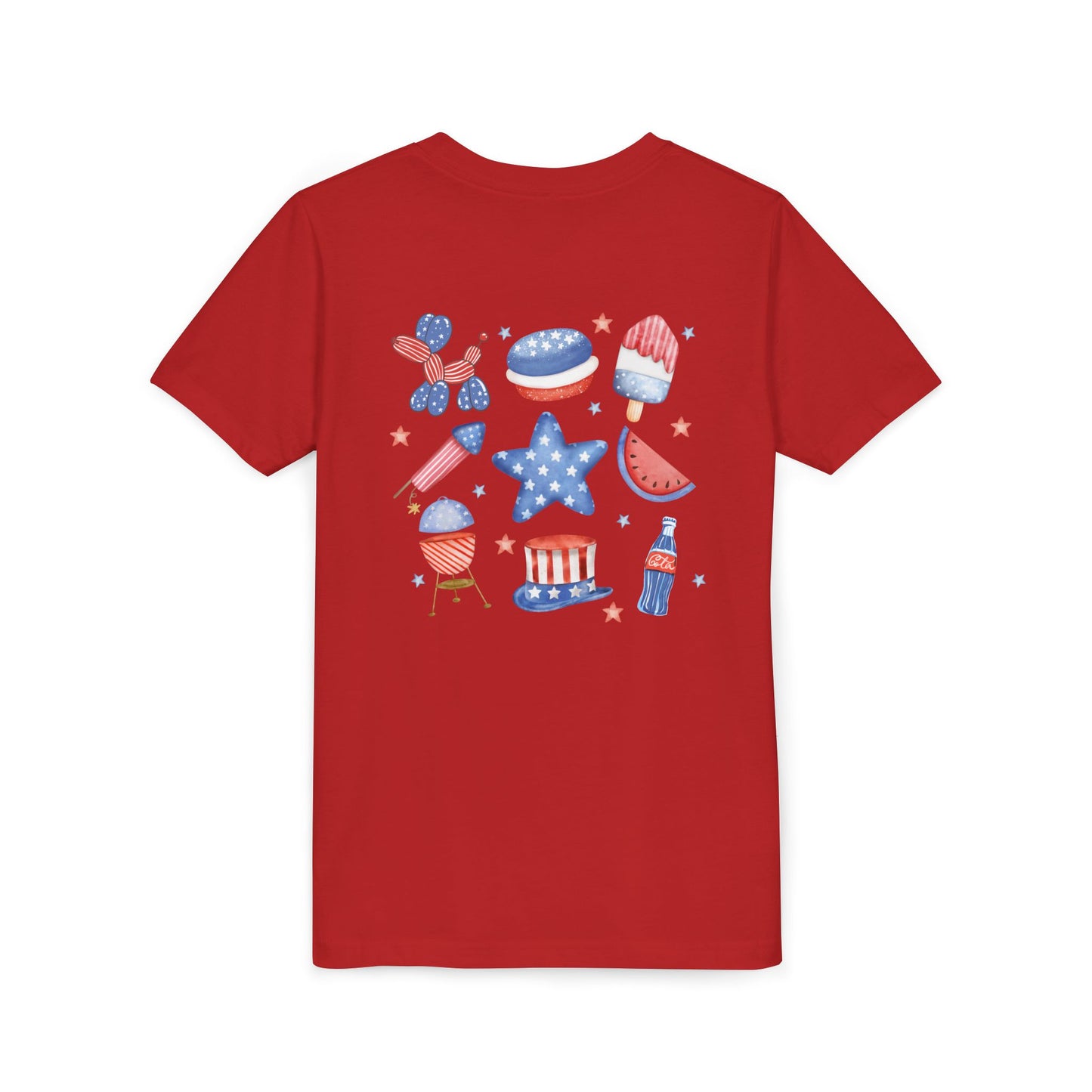 Stars, Stripes & Snacks Youth Tee for Kids, USA - Kids Short Sleeve Shirt, Holiday Mini
