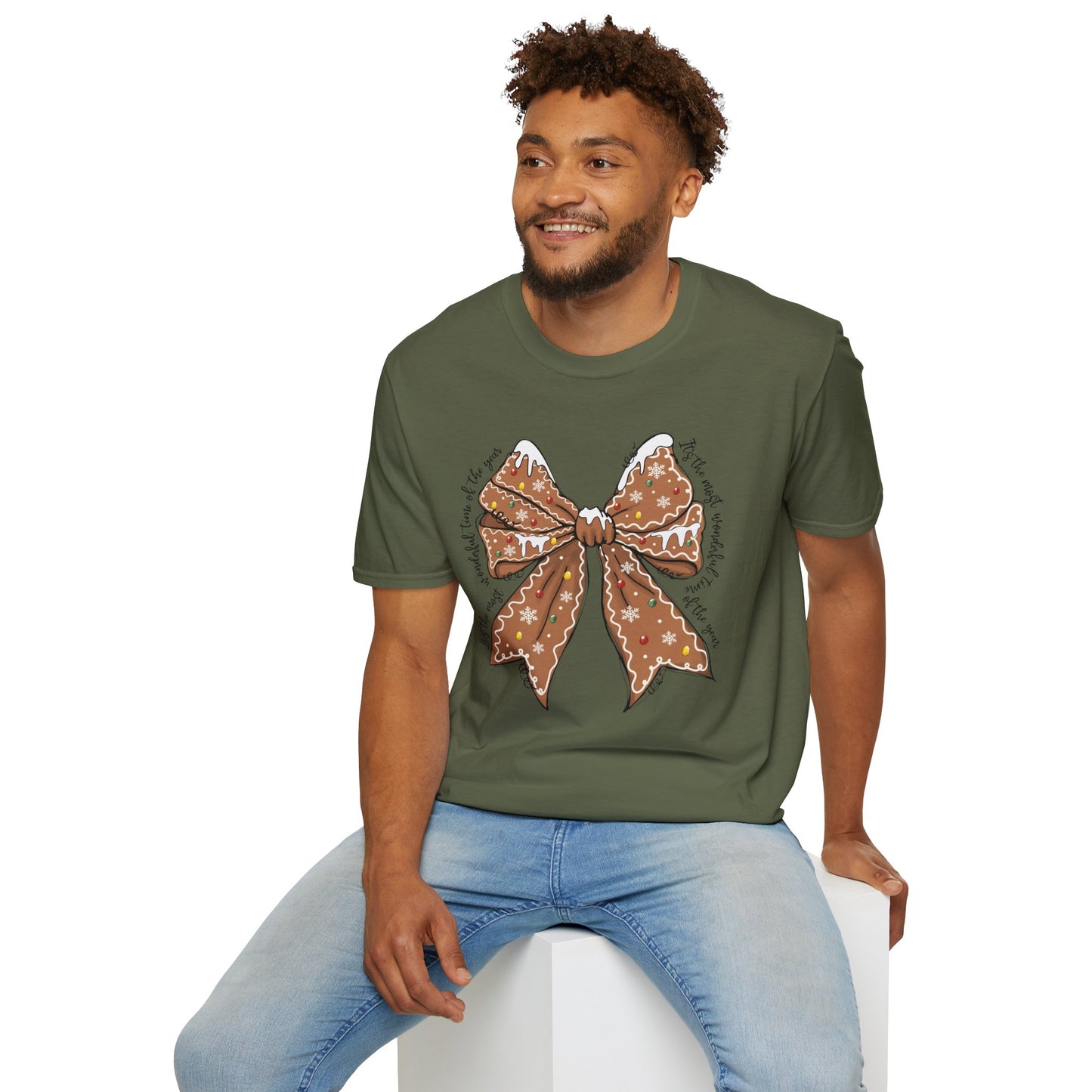 Gingerbread Bow- Christmas Unisex t-shirt