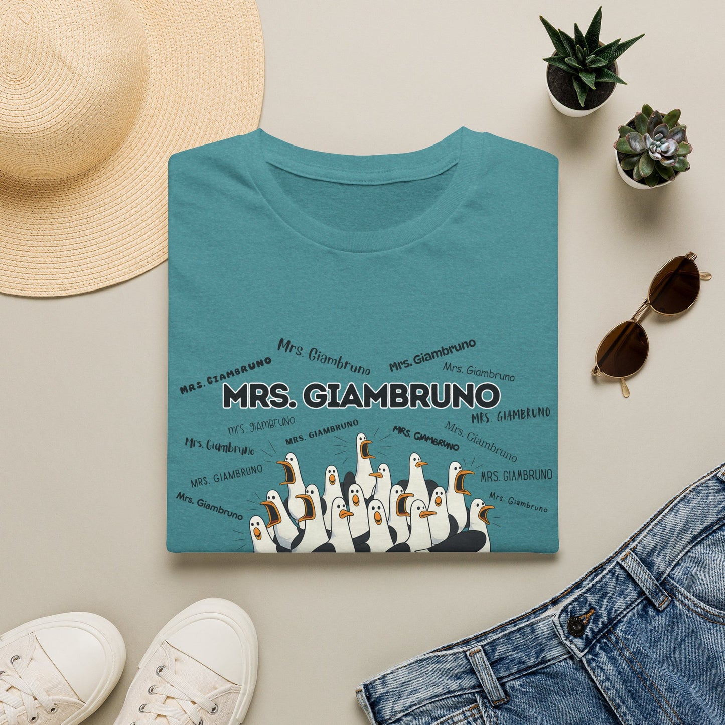 Mrs. Giambruo- Seagull Crew Graphic T-Shirt — Personalized