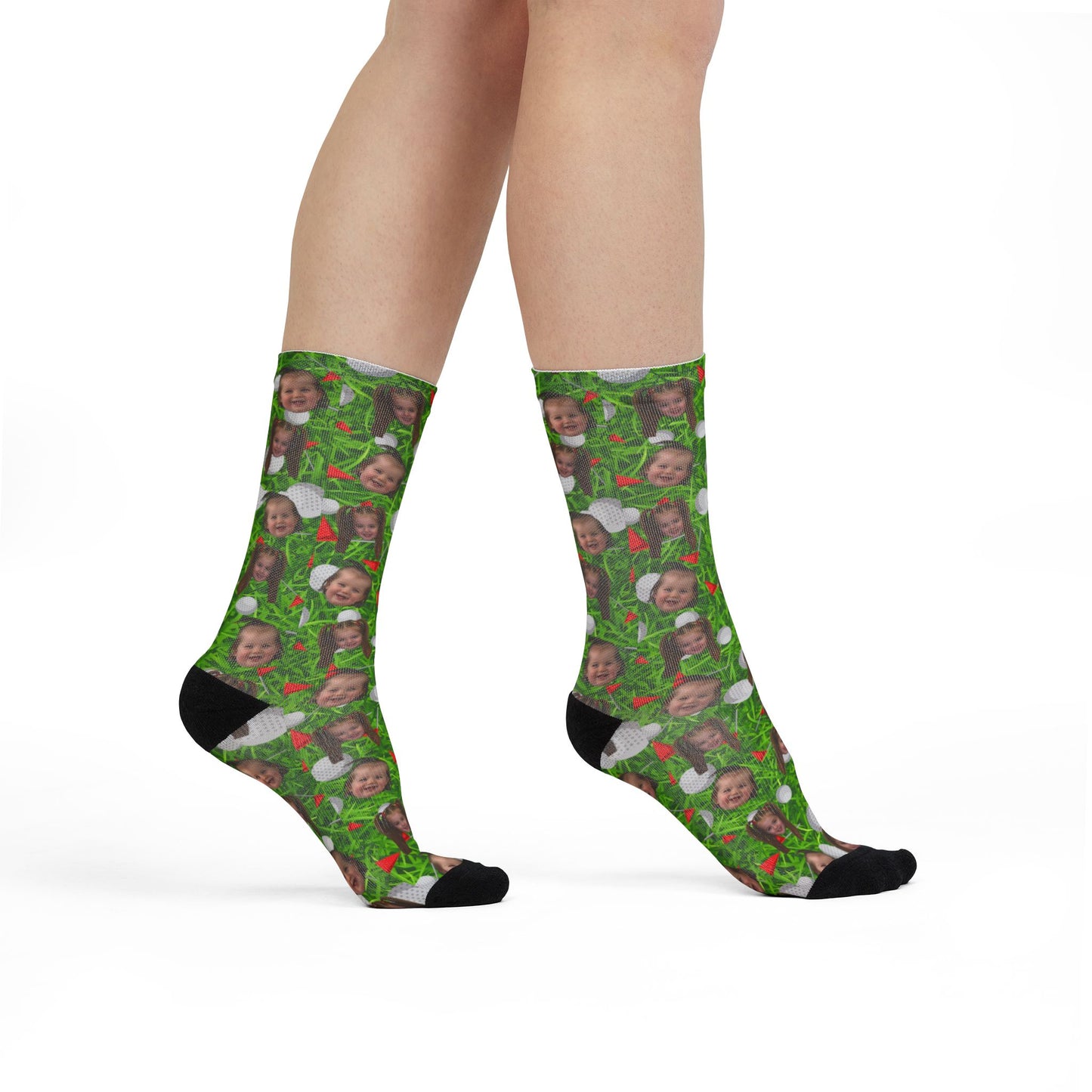 Paige- Golf Socks- Personalized Face- Crew Socks