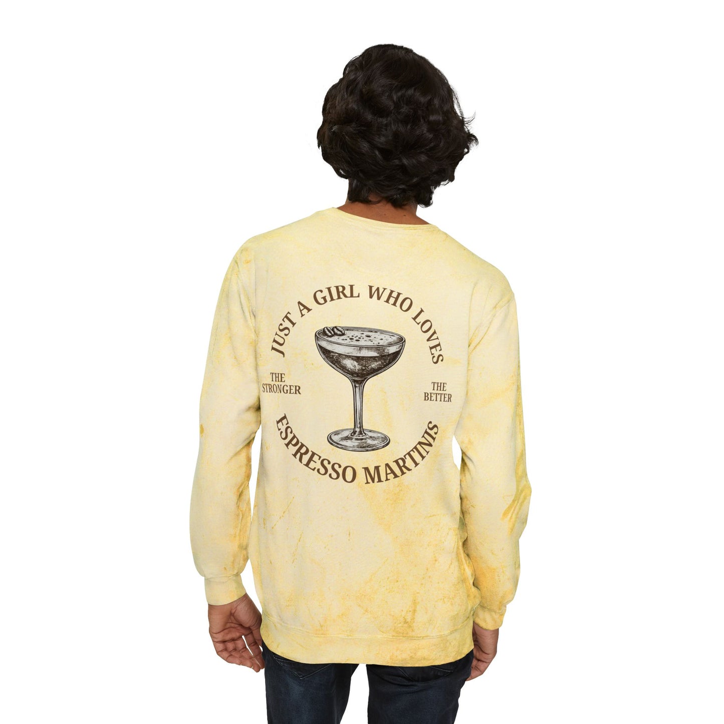 "Just a Girl Who Loves Espresso Martinis" Tie-Dye Crewneck- Summer