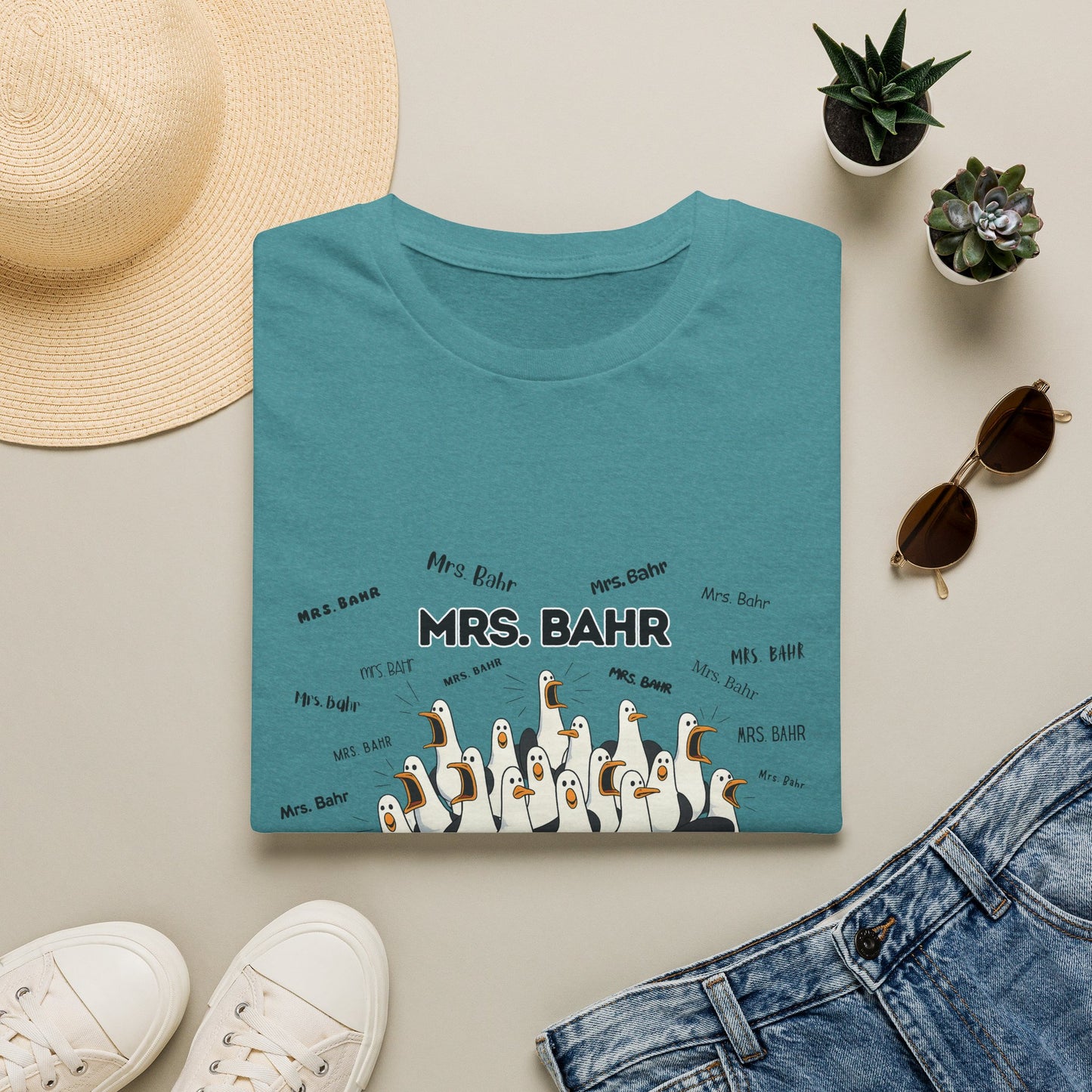 Mrs. Bahr - Seagull Crew Graphic T-Shirt — Personalized