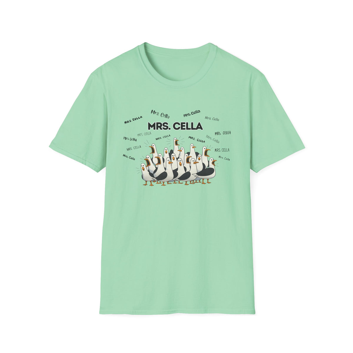 Mrs. Cella- Seagull Crew Graphic T-Shirt — Personalized