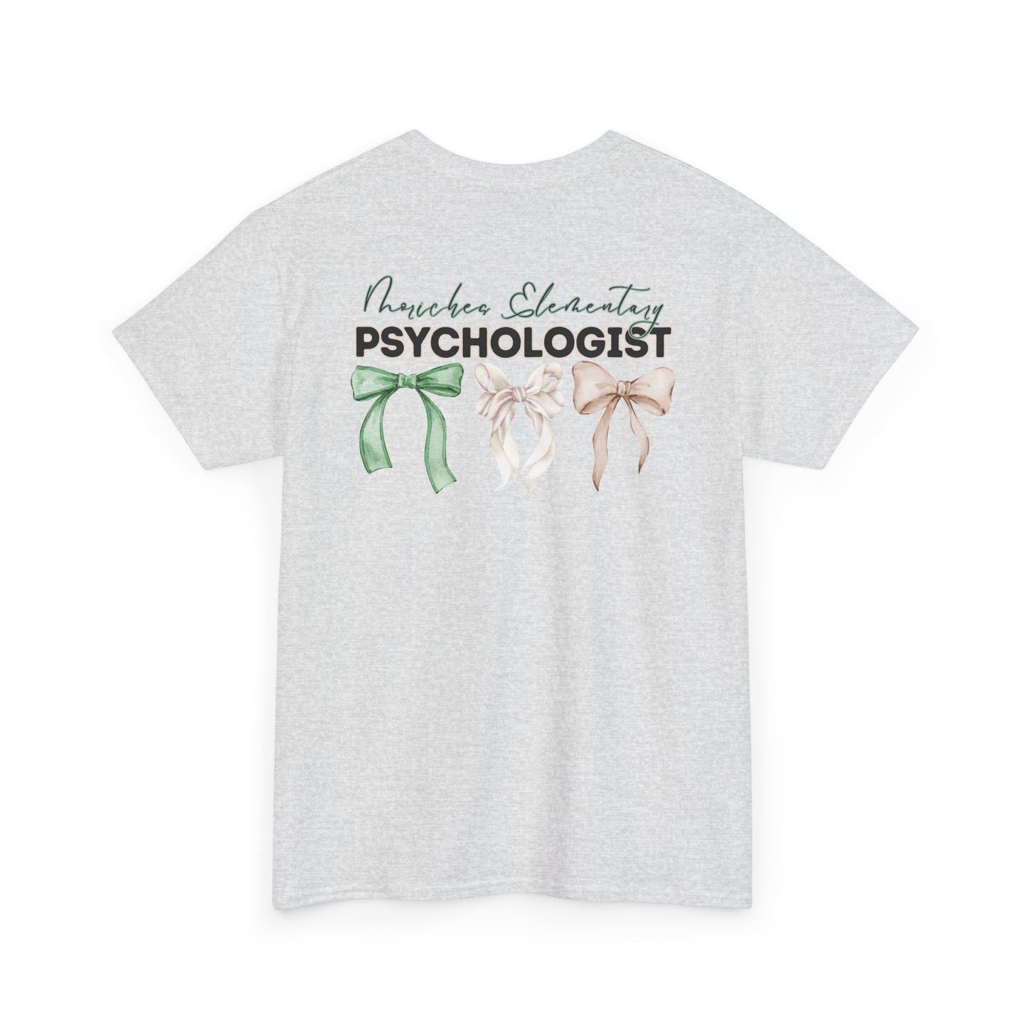 Moriches Psychologist and Bows- Unisex Heavy Cotton Tee with Bow Design