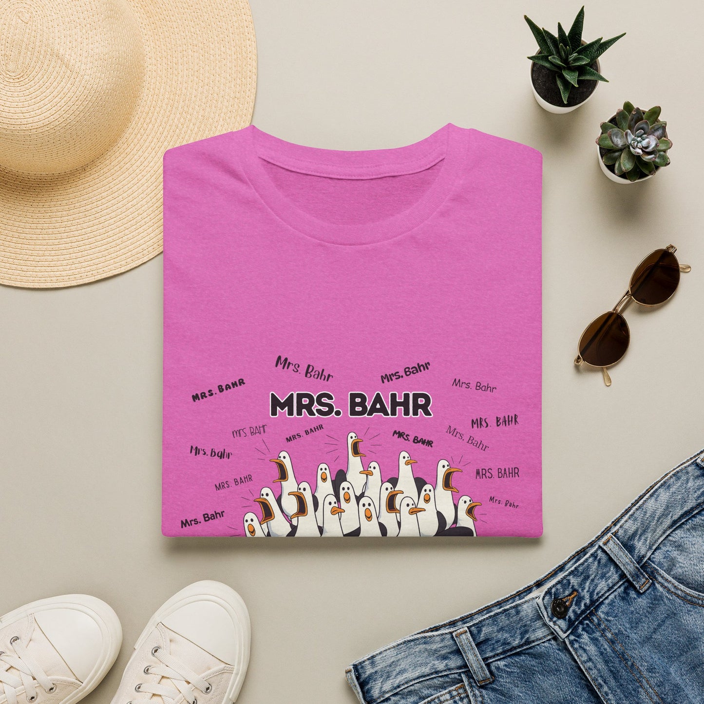 Mrs. Bahr - Seagull Crew Graphic T-Shirt — Personalized