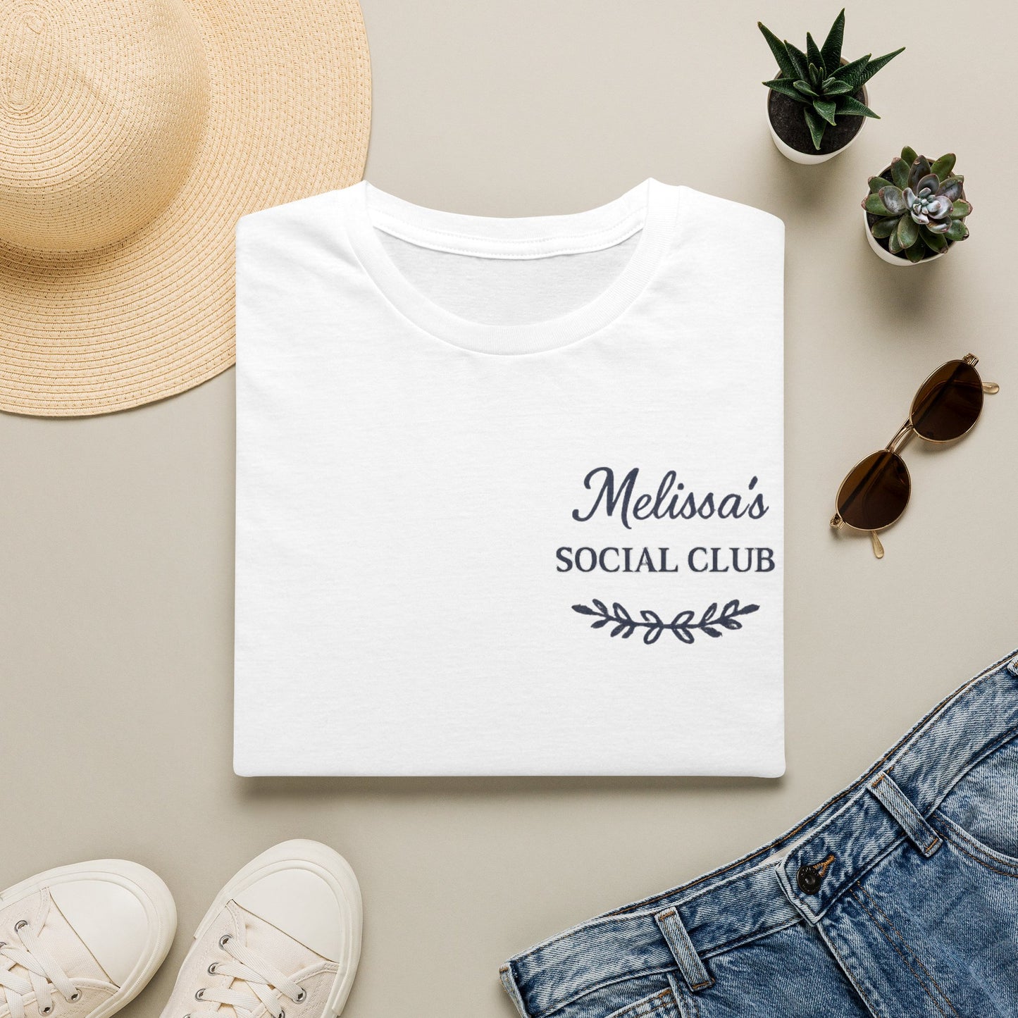 "Melissa's Social Club" Soft Feel T-Shirt — Personalized