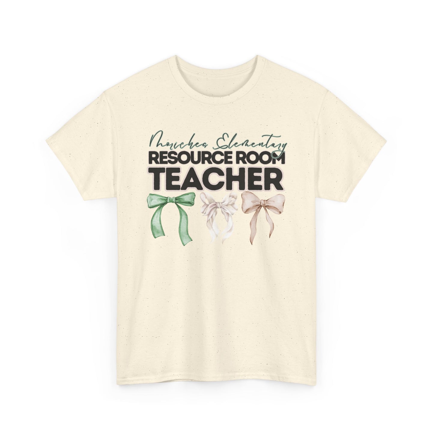 Moriches Resource Room Teacher and Bows- Unisex Heavy Cotton Tee with Bow Design