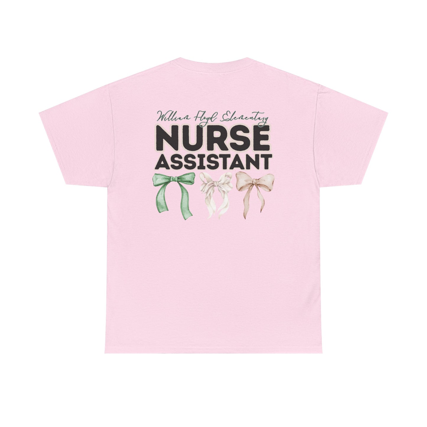 WFE Nurse Assistant and Bows- Unisex Heavy Cotton Tee with Bow Design
