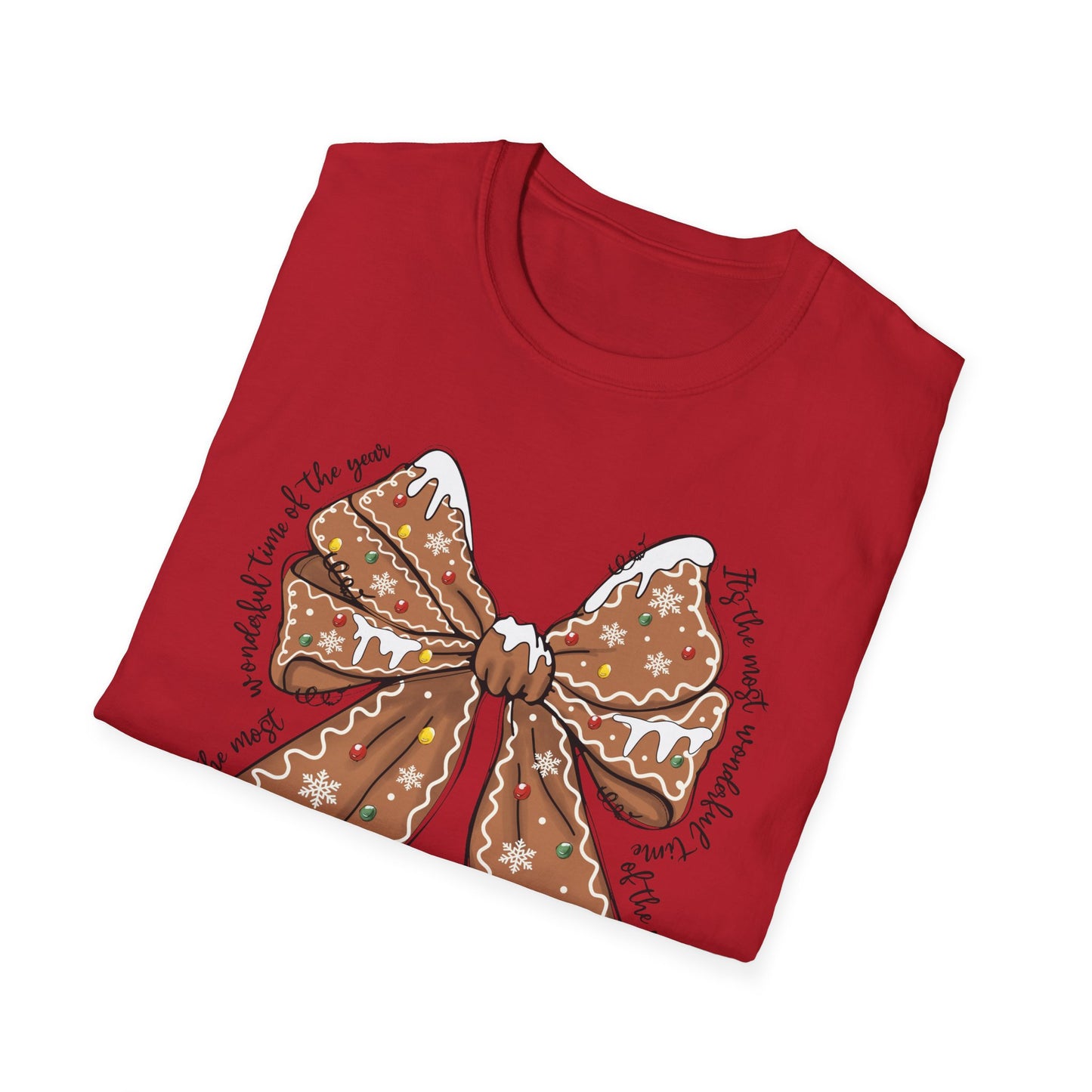 Gingerbread Bow- Christmas Unisex t-shirt