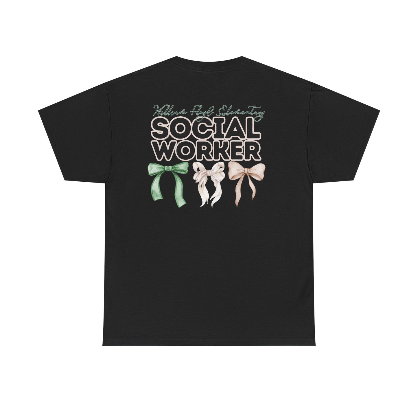 WFE Social Worker and Bows- Unisex Heavy Cotton Tee with Bow Design
