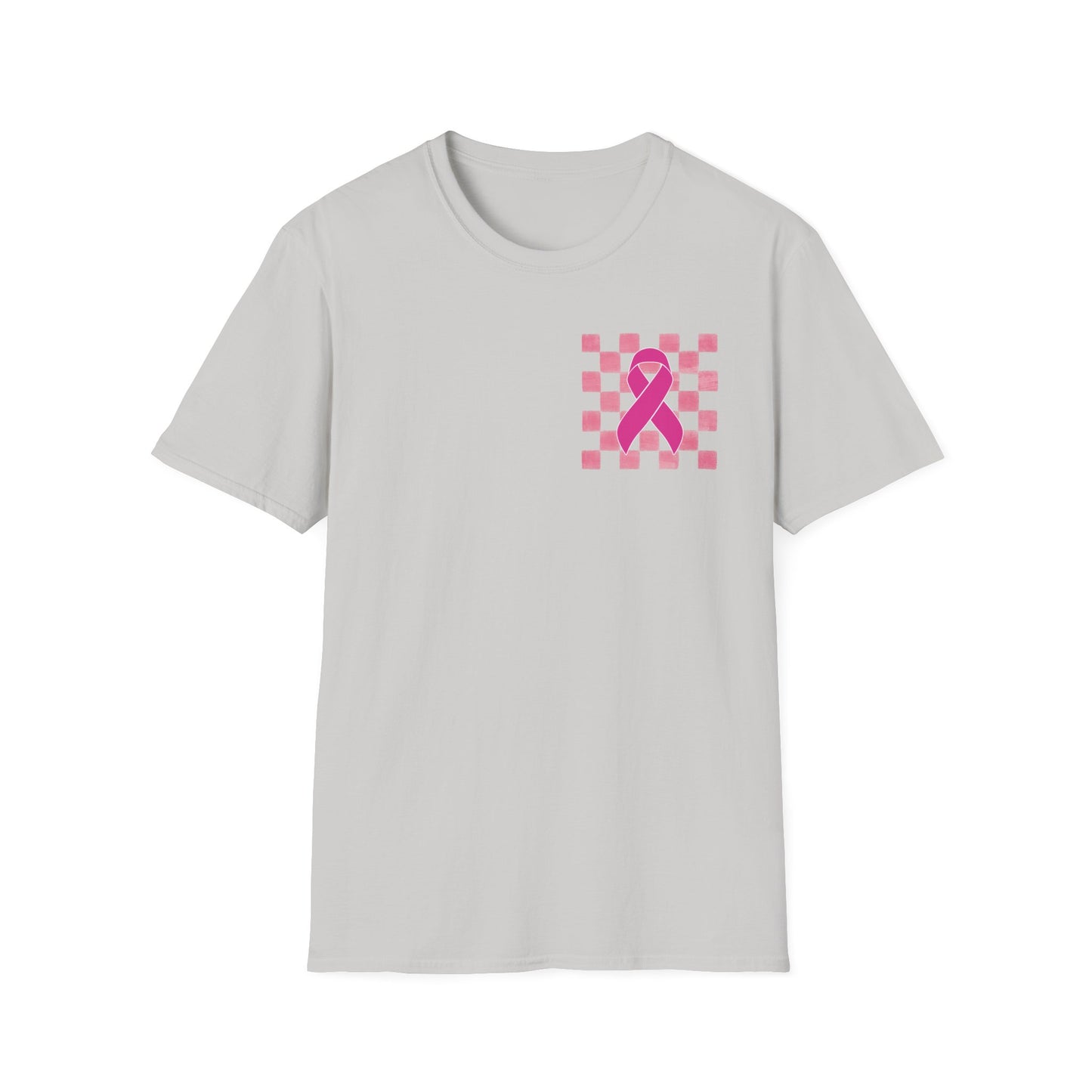 Checkered Pink Ribbon Awareness T-Shirt | Softstyle Tee