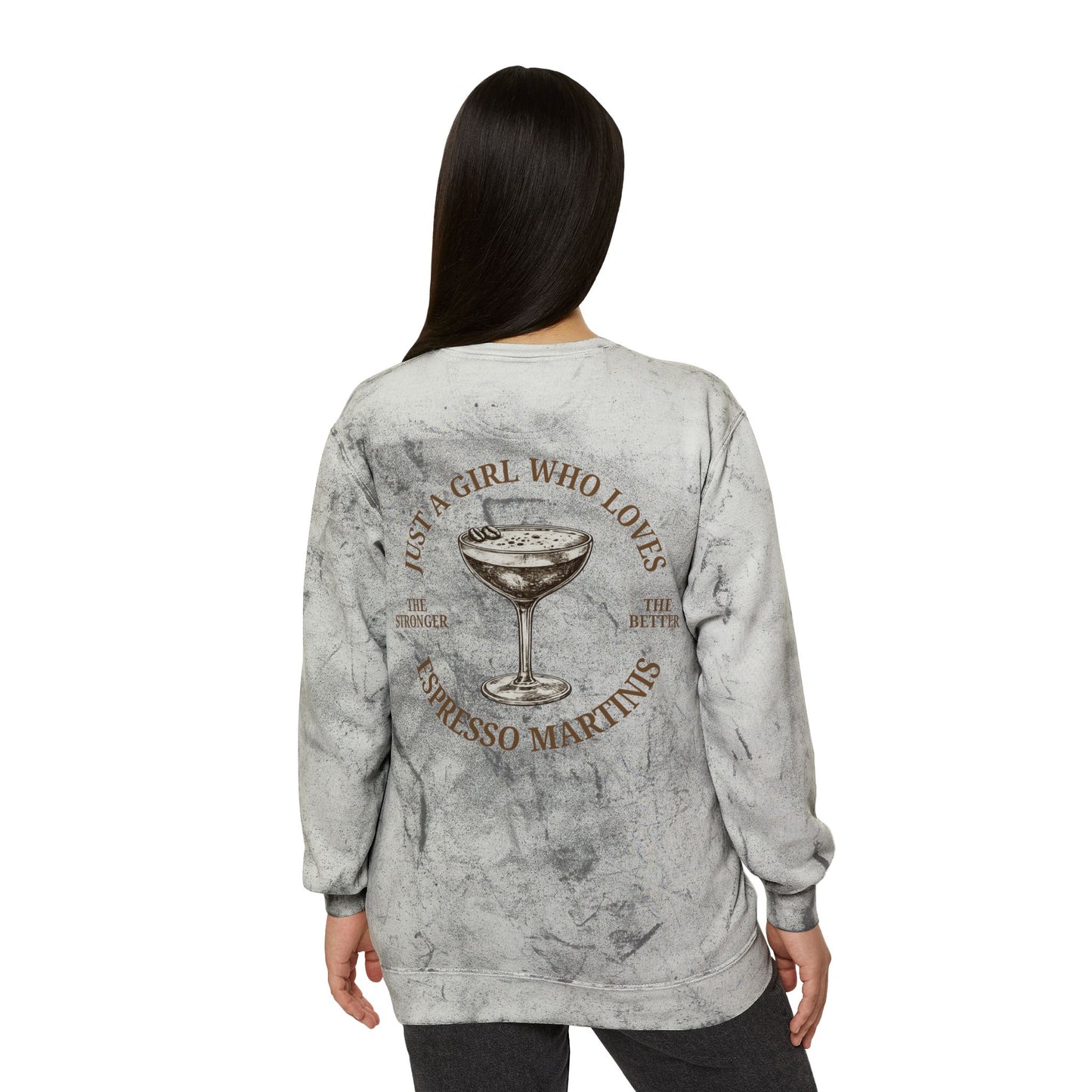 "Just a Girl Who Loves Espresso Martinis" Tie-Dye Crewneck- Summer