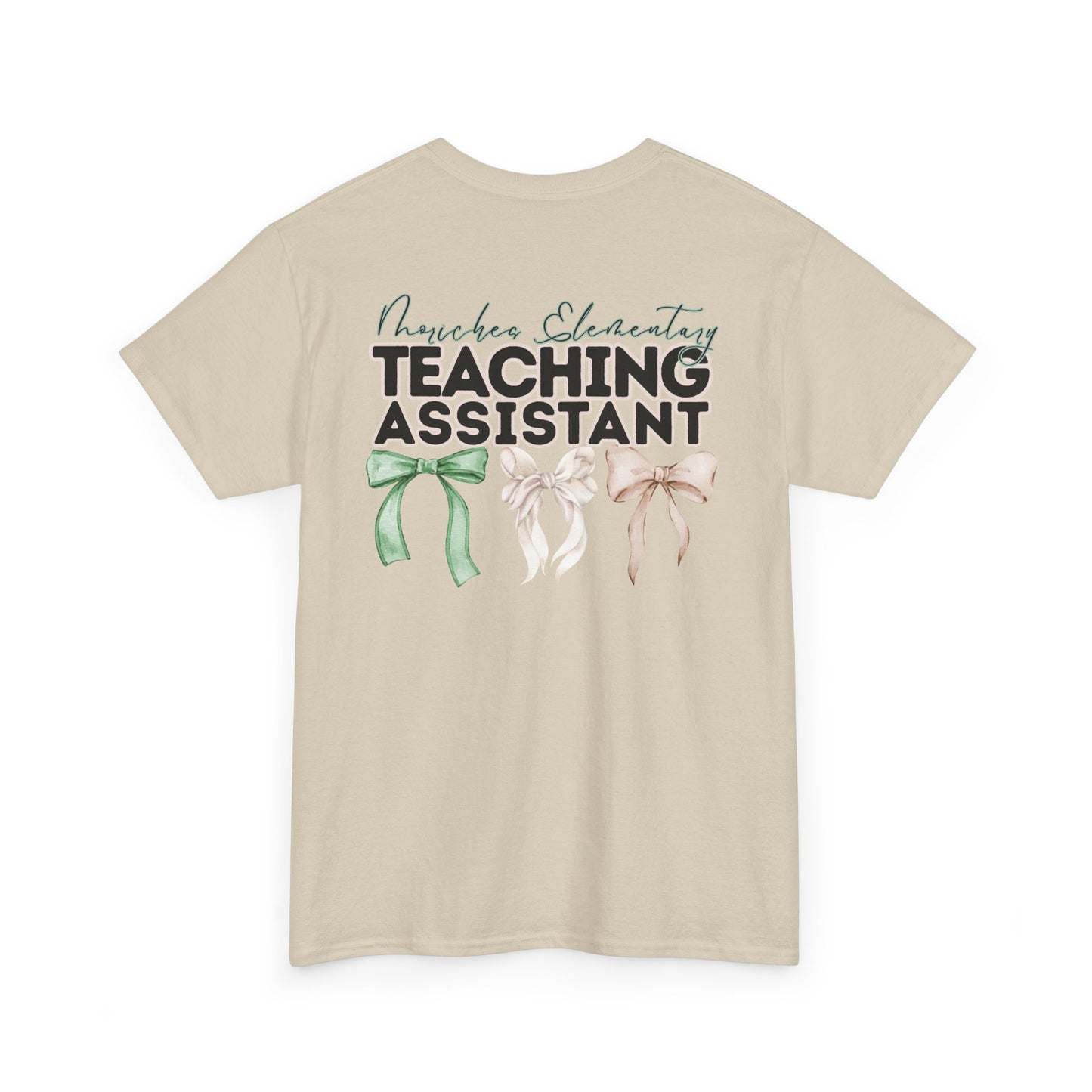 Moriches- Teaching Assistant and Bows- Unisex Heavy Cotton Tee with Bow Design