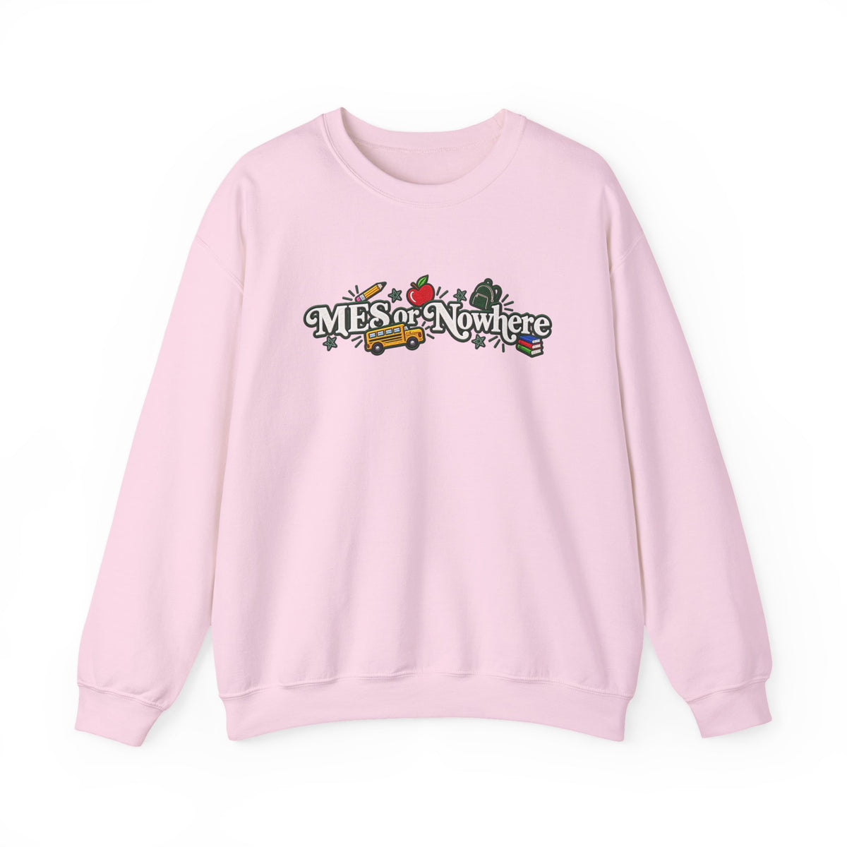 "MES or Nowhere w/ School Things" - Moriches Crewneck Sweatshirt