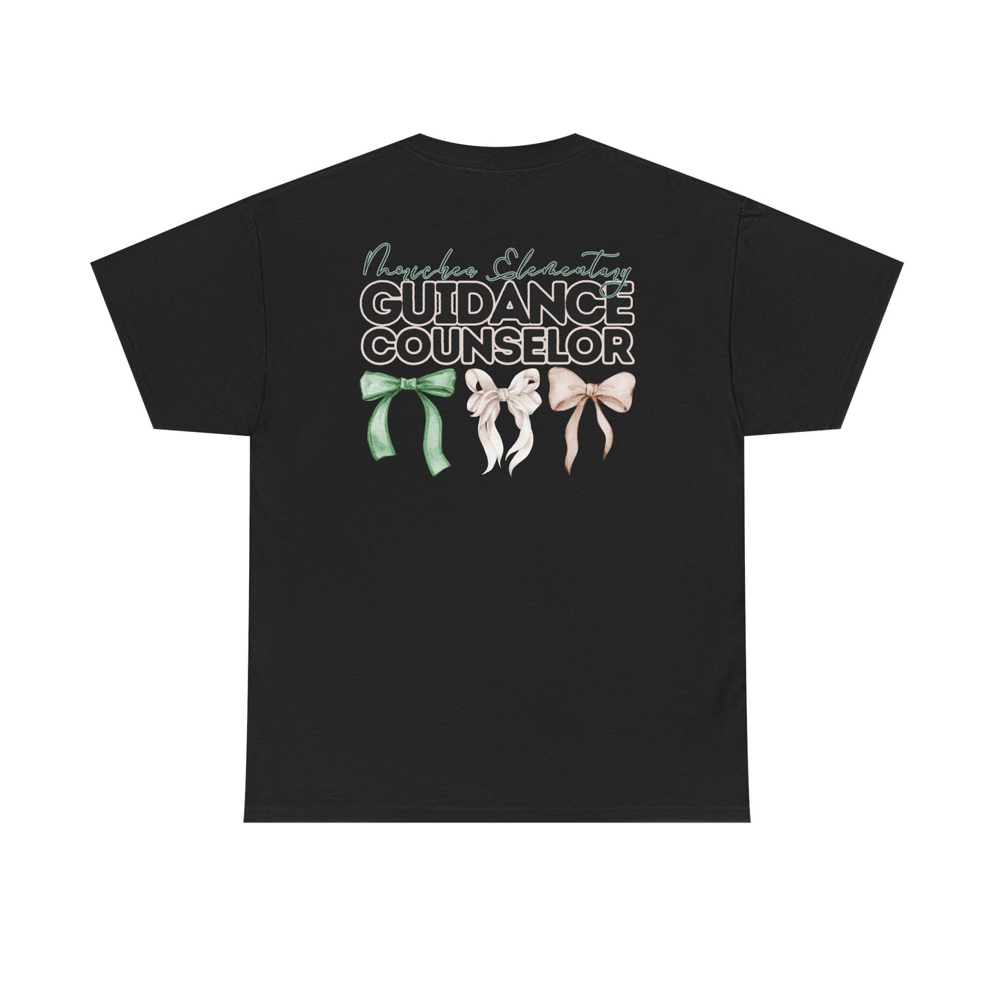 Moriches Guidance Counselor and Bows- Unisex Heavy Cotton Tee with Bow Design