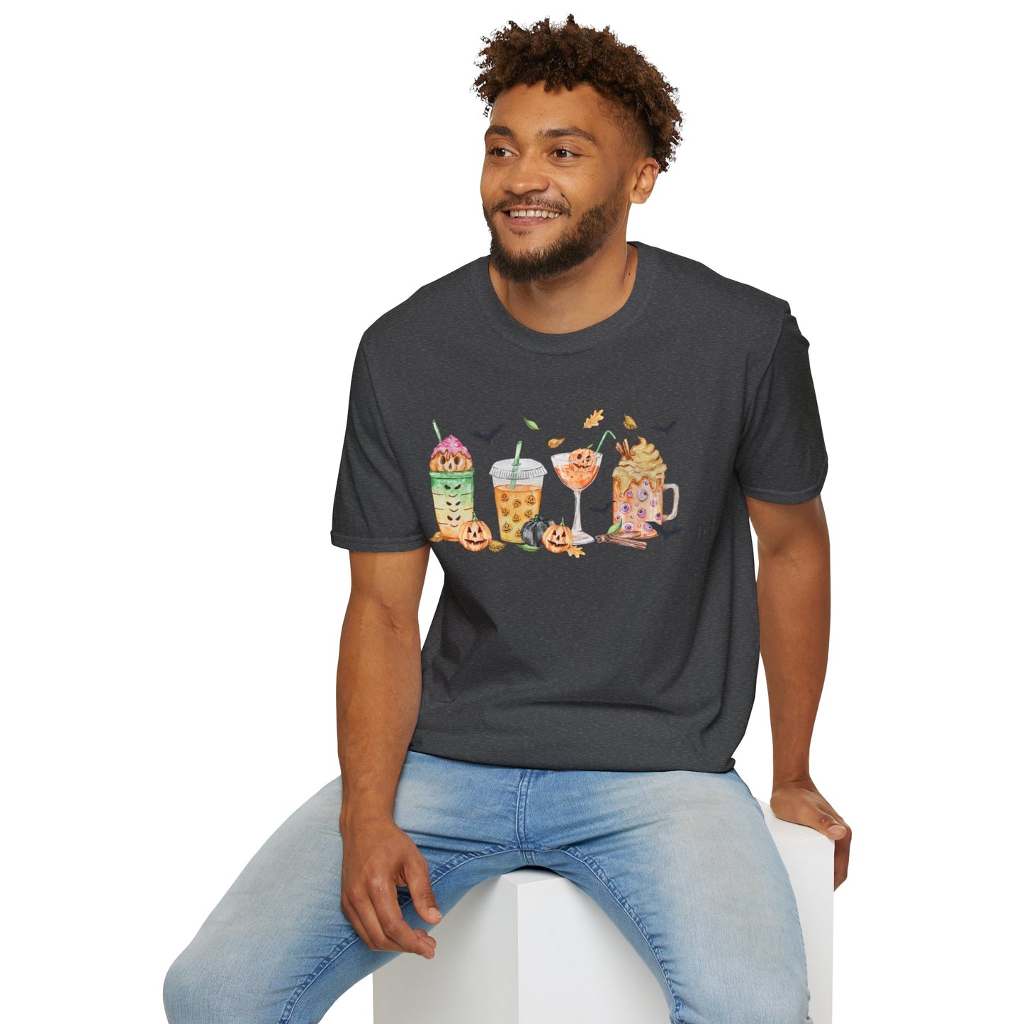 Halloween Beverage Themed T-Shirt- Unisex Softstlye