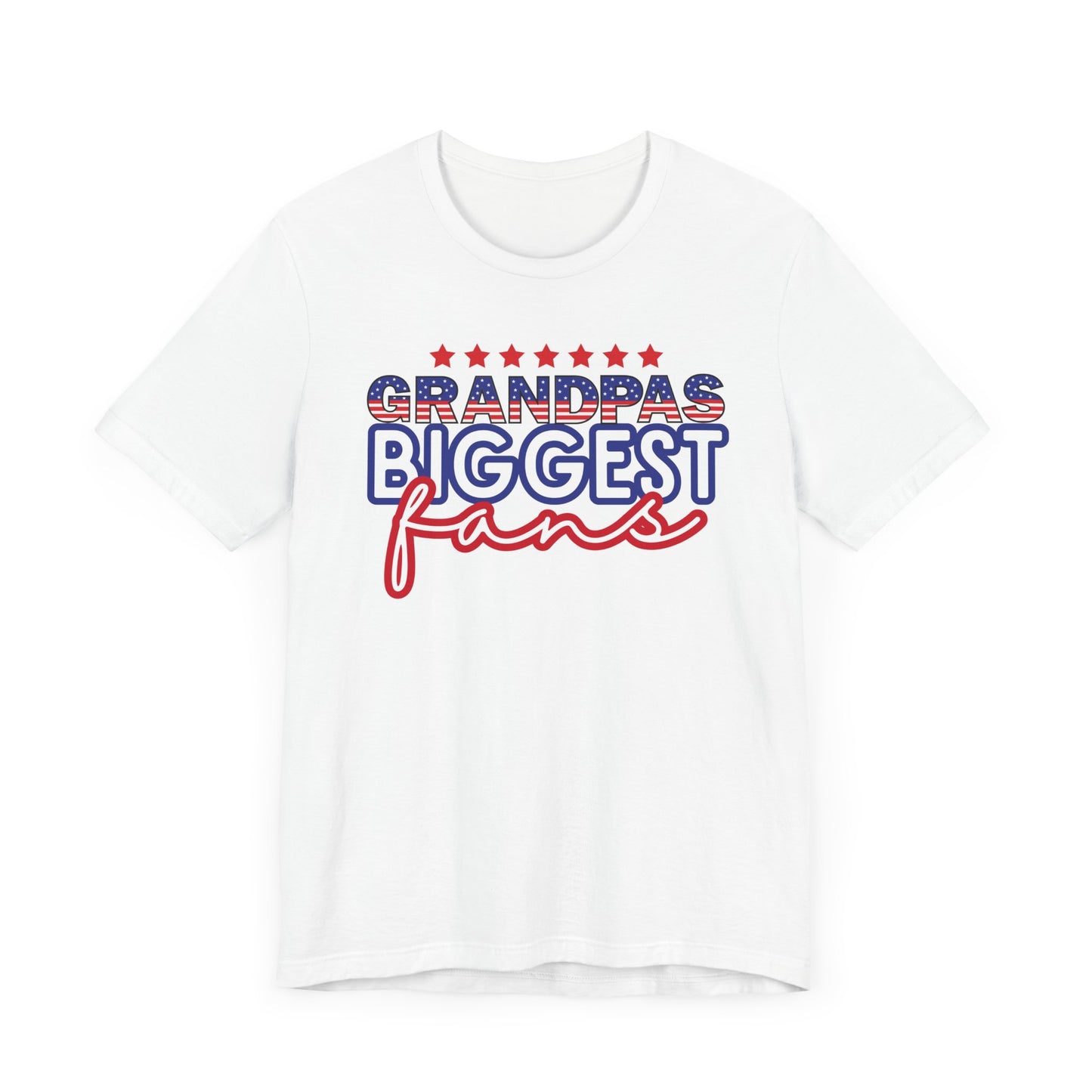 Custom- Jolly- Grandpa's Biggest Fans Unisex Short Sleeve Tee - Perfect for Father's Day Celebrations