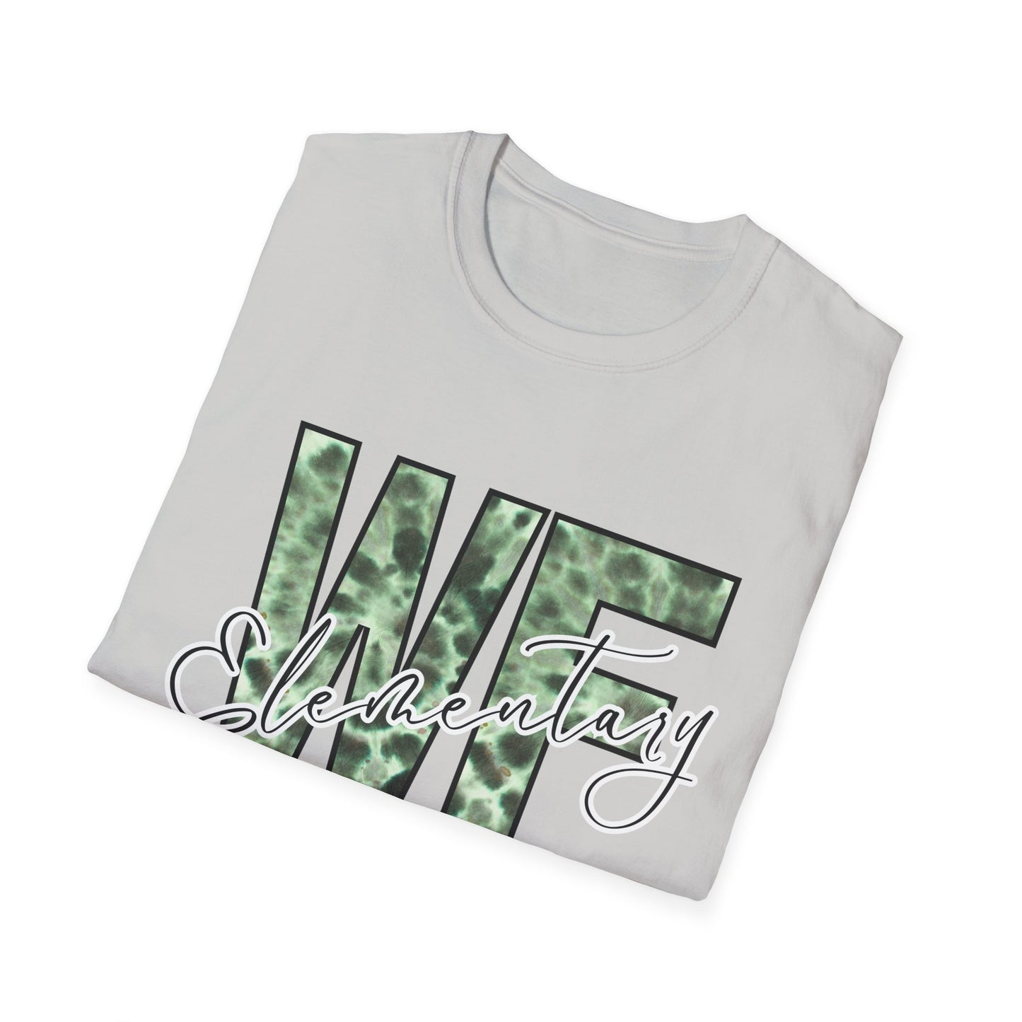 Tie Dye WFE Stylish Unisex Softstyle T-Shirt with WF Elementary Design