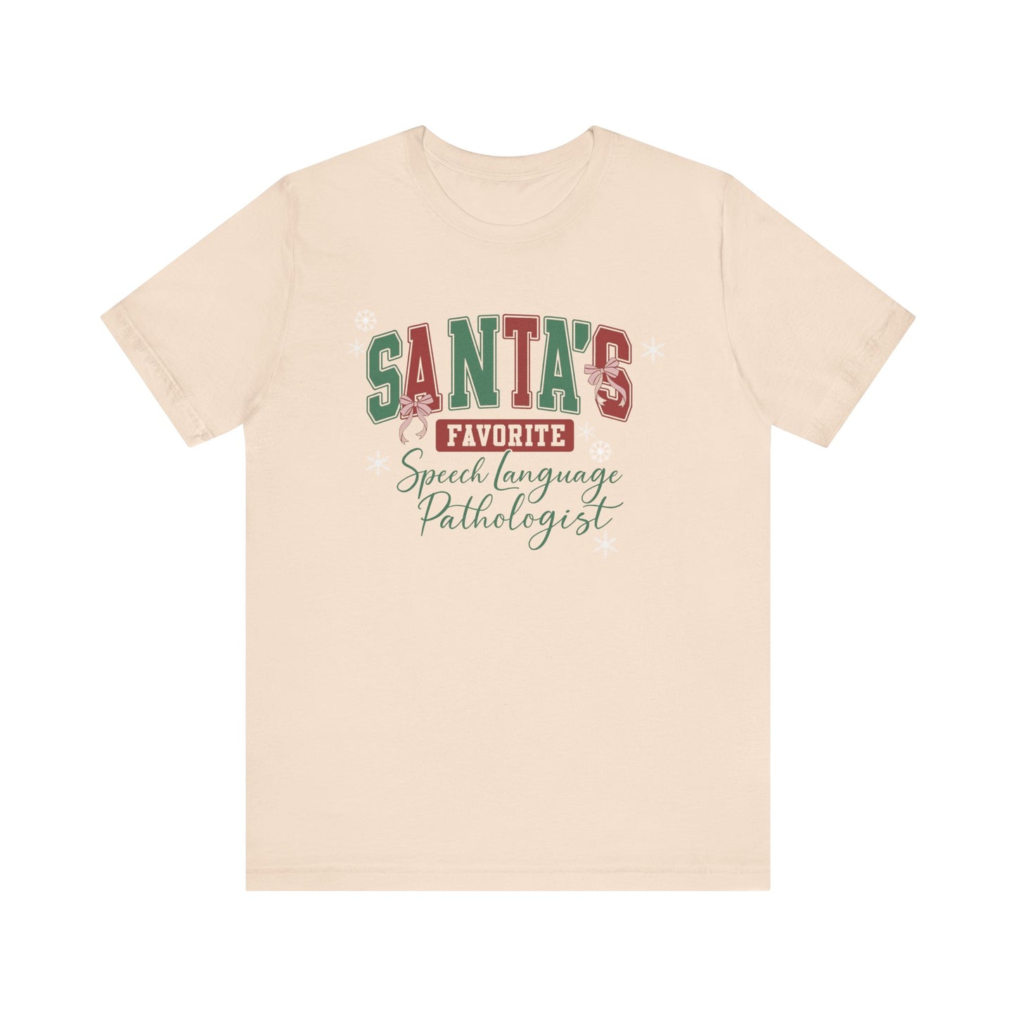 Santa's Favorite Speech Language Pathologist — Christmas Unisex T‑Shirt