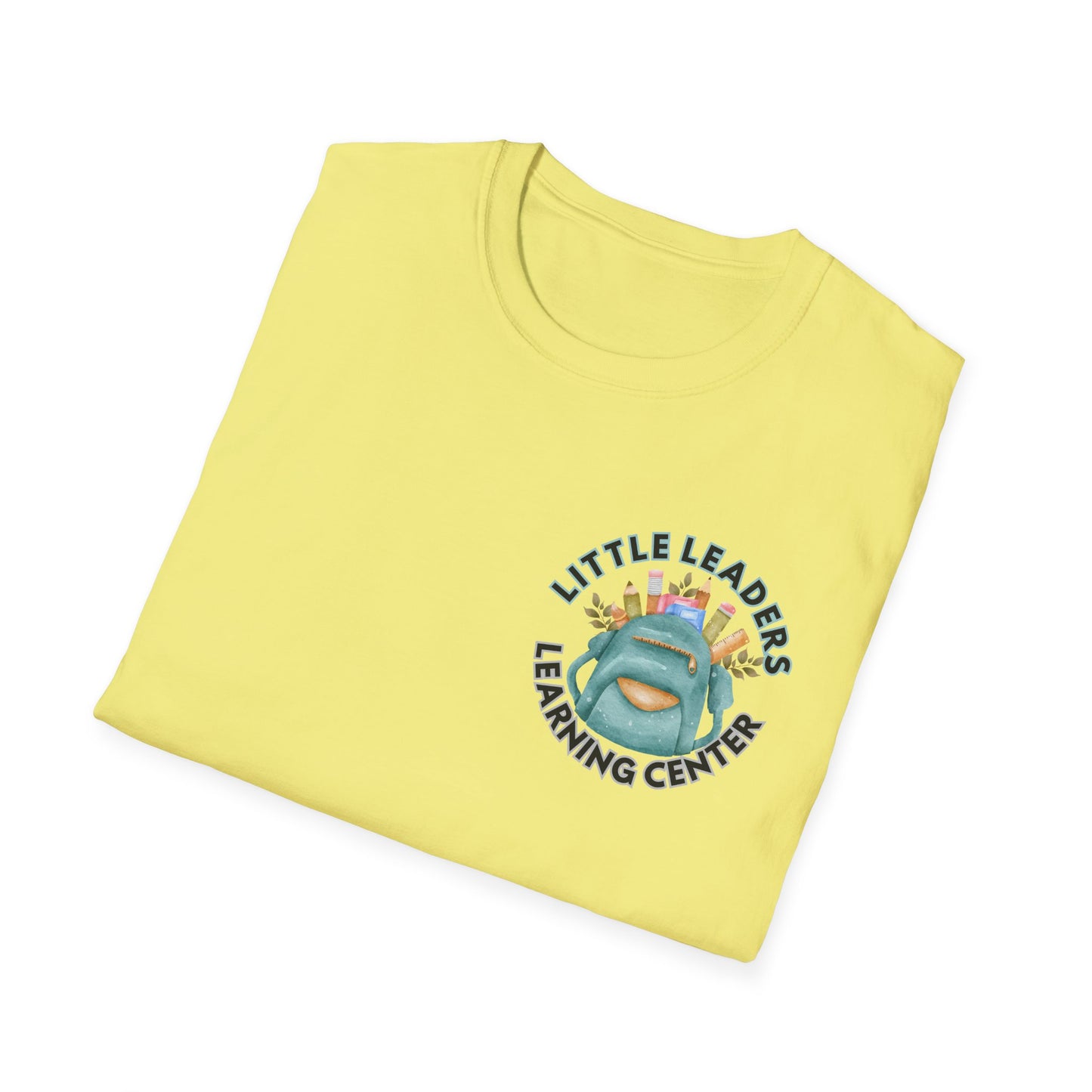 Little Leaders Teacher w/ Backpack Design Unisex Softstyle T-Shirt