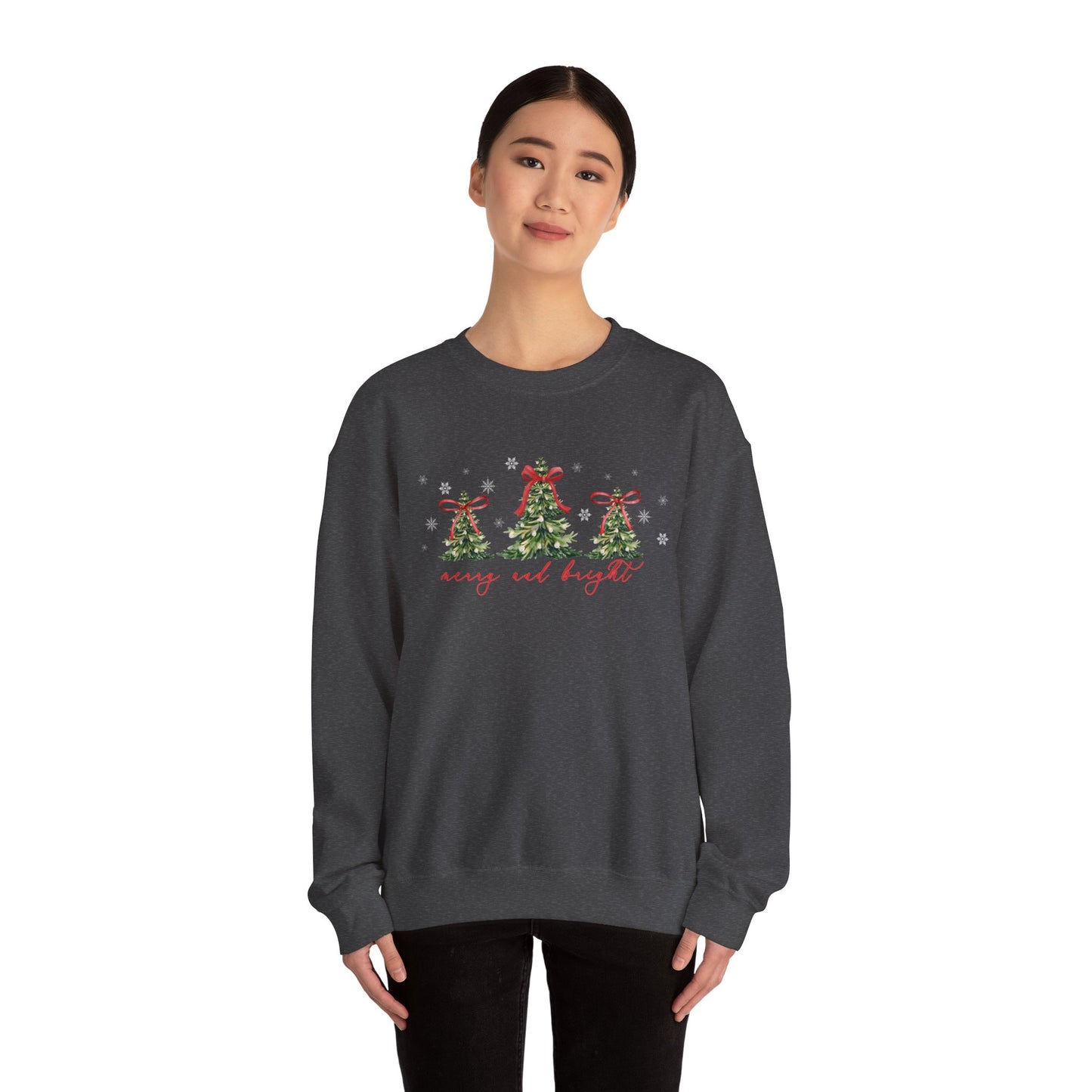 Christmas Trees "Merry and Bright" Christmas Crewneck
