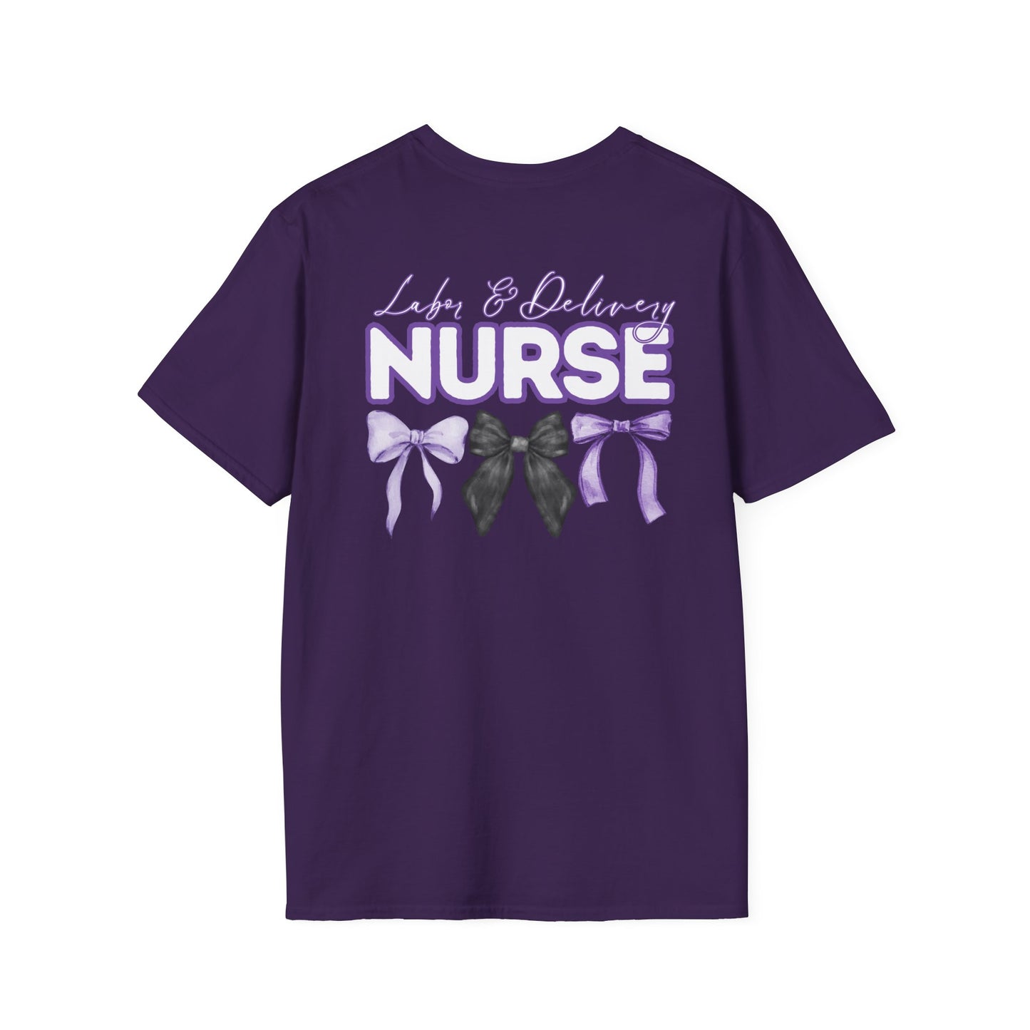 L&D Nurse Appreciation T-Shirt with Bows - Softstyle Unisex Tee- Healthcare