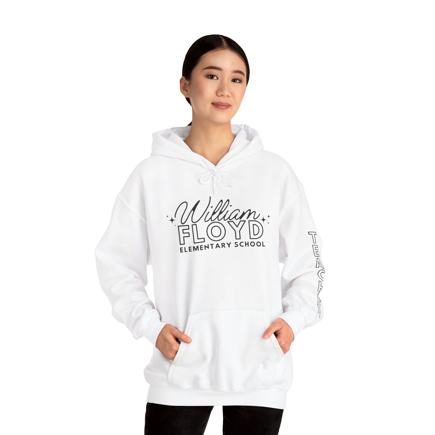 WFE Teacher Simple Design Hoodie w/ Teacher on Sleeve - Cozy Unisex Sweatshirt