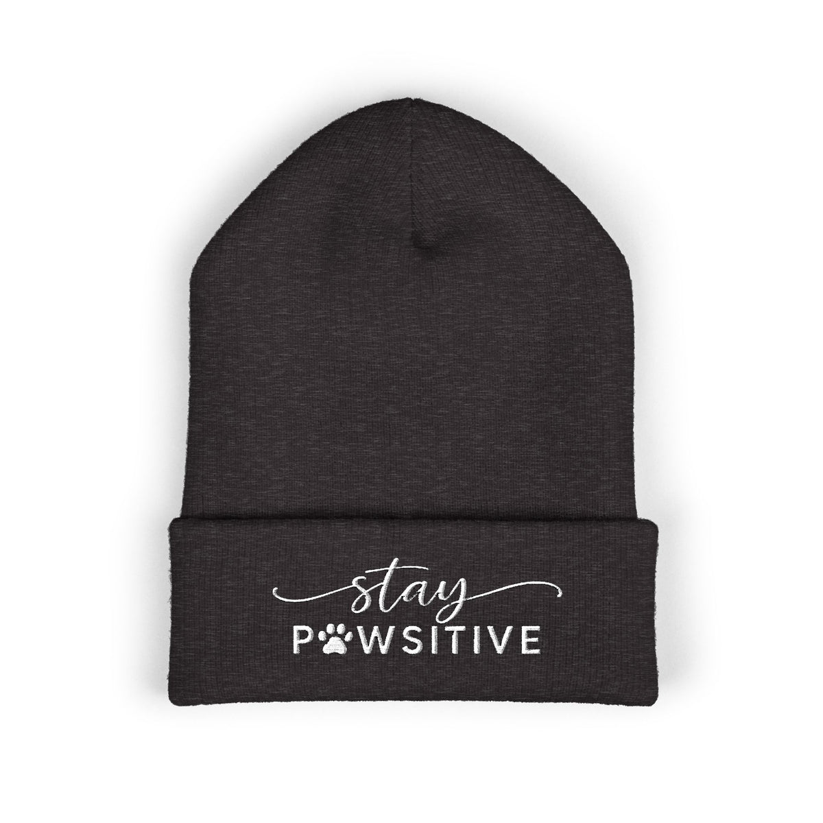 Hound and Home- "Stay Pawsitive" Embroidered Beanie