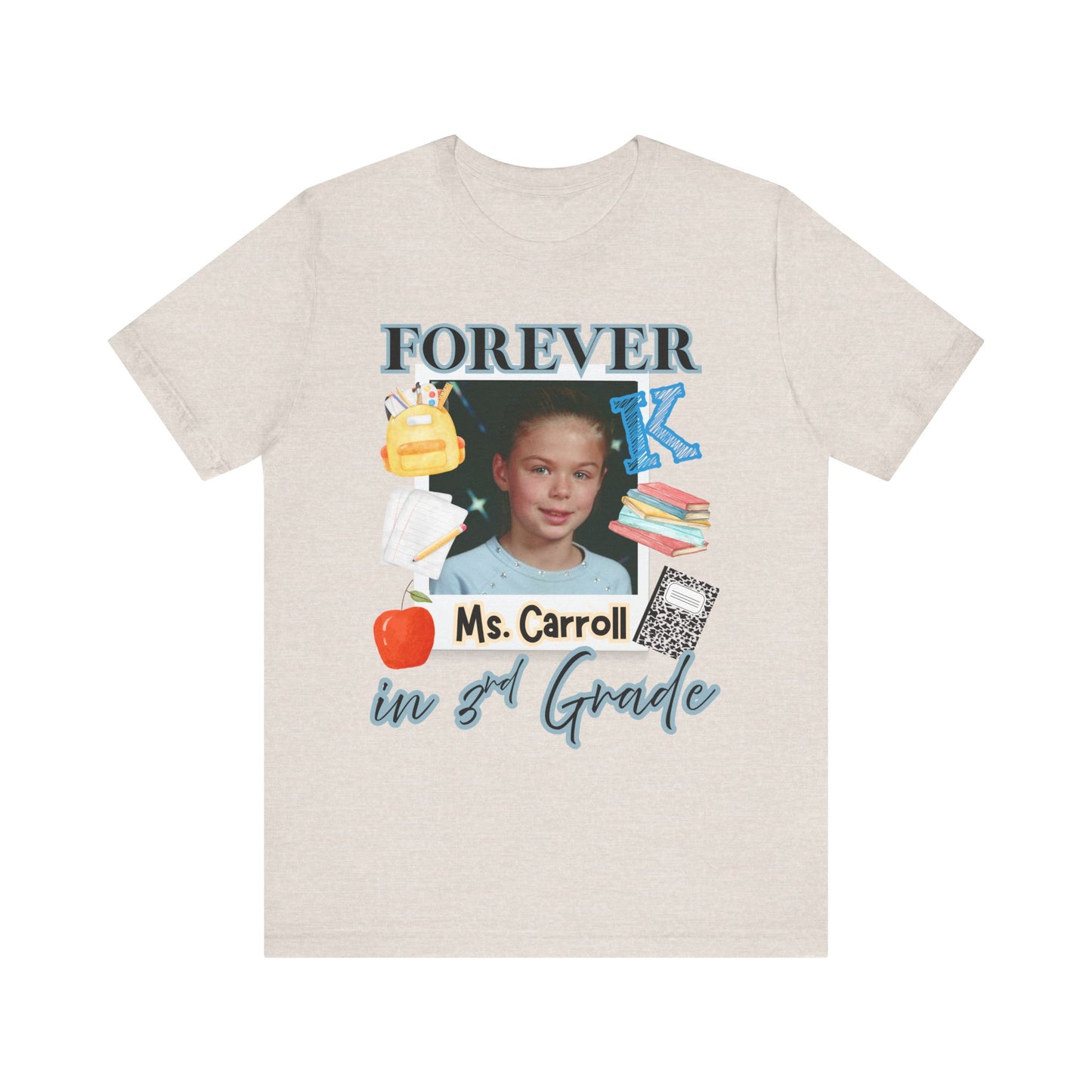 Kristi- Personalized Forever in 3rd Grade Teacher Tee - Personalized Unisex Jersey Shirt