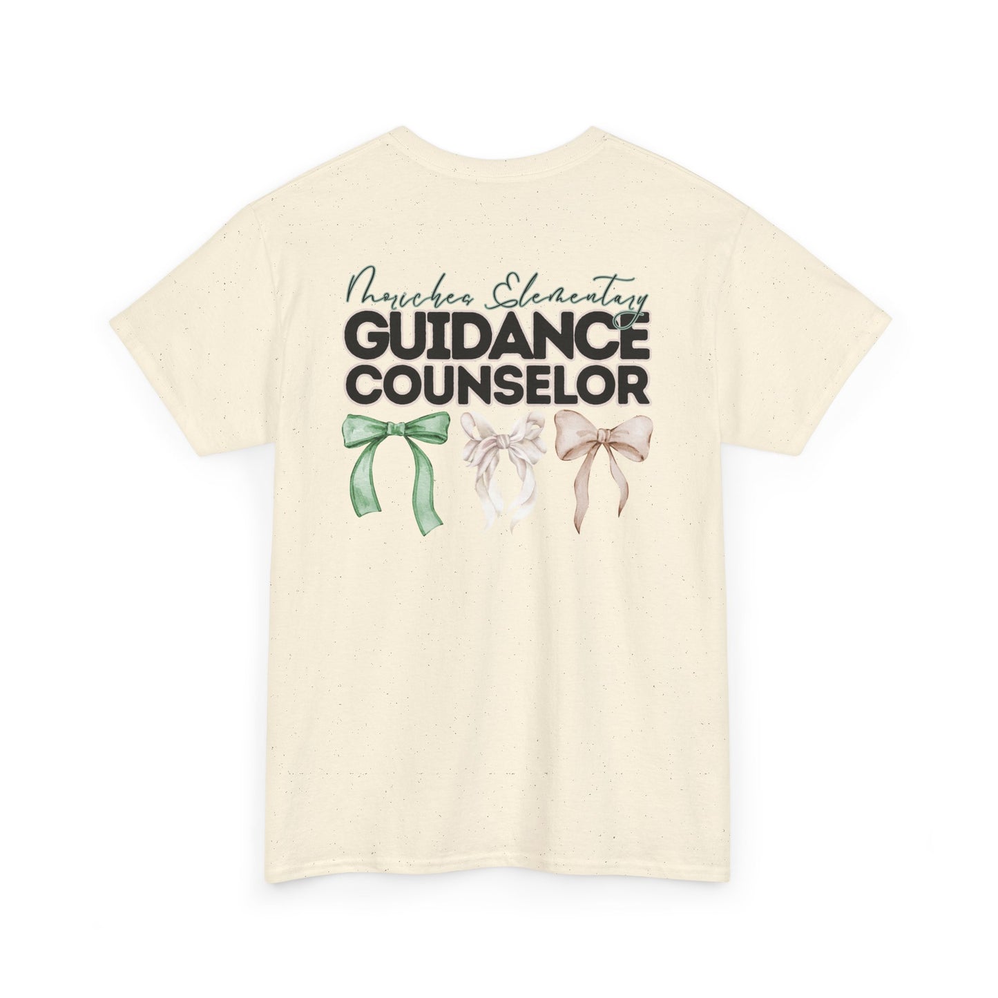 Moriches Guidance Counselor and Bows- Unisex Heavy Cotton Tee with Bow Design