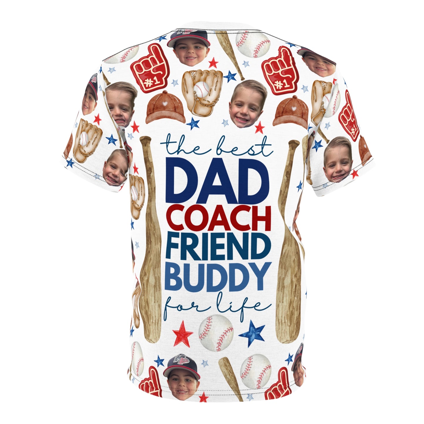 Fatherhood- Baseball Custom Face- Unisex Cut & Sew Tee (AOP)