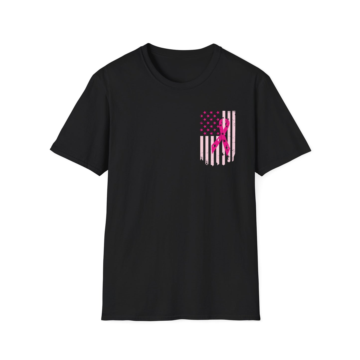 Breast Cancer Flag Awareness Tee, Unisex Softstyle T-Shirt