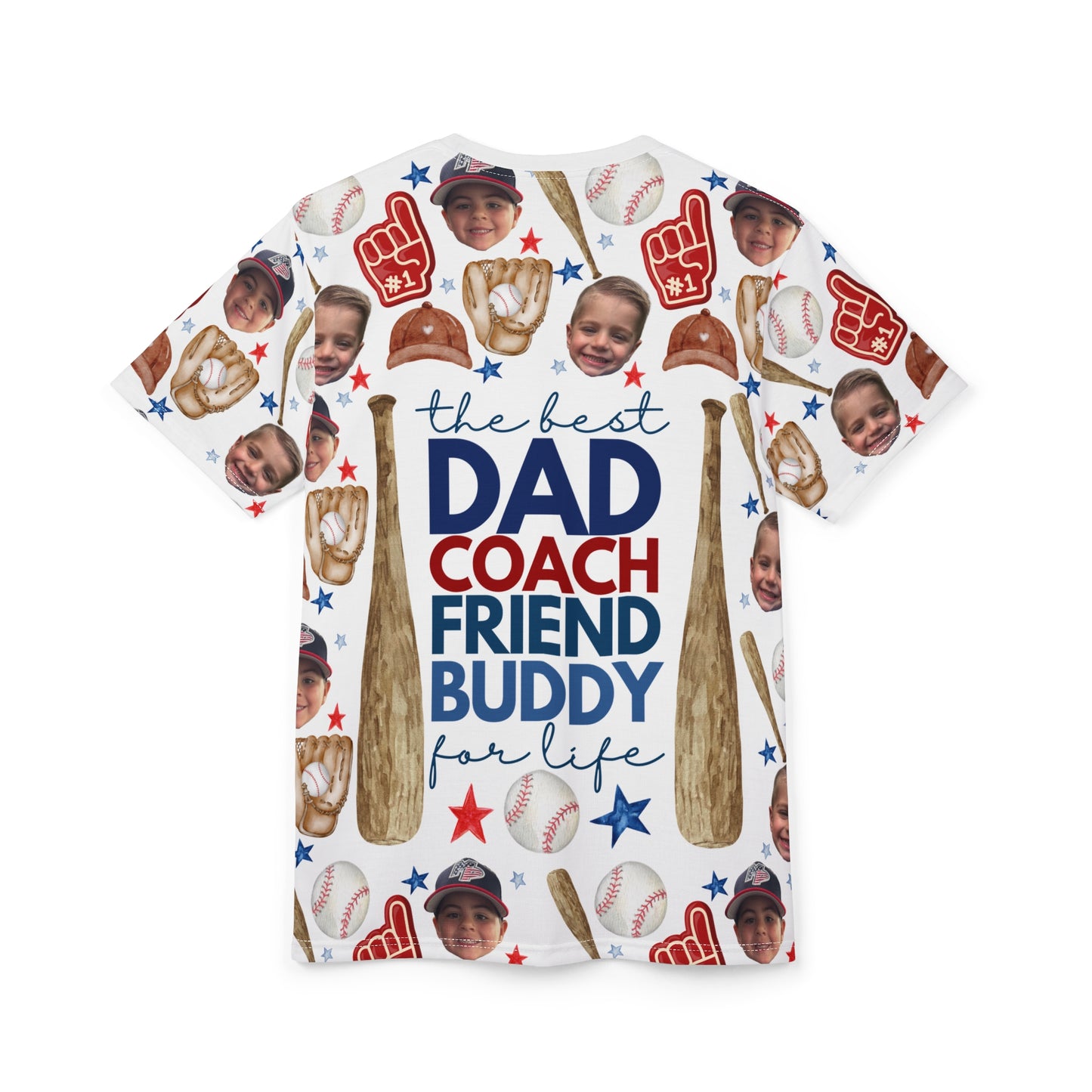 Fatherhood- Baseball Custom Face- Unisex Cut & Sew Tee (AOP)