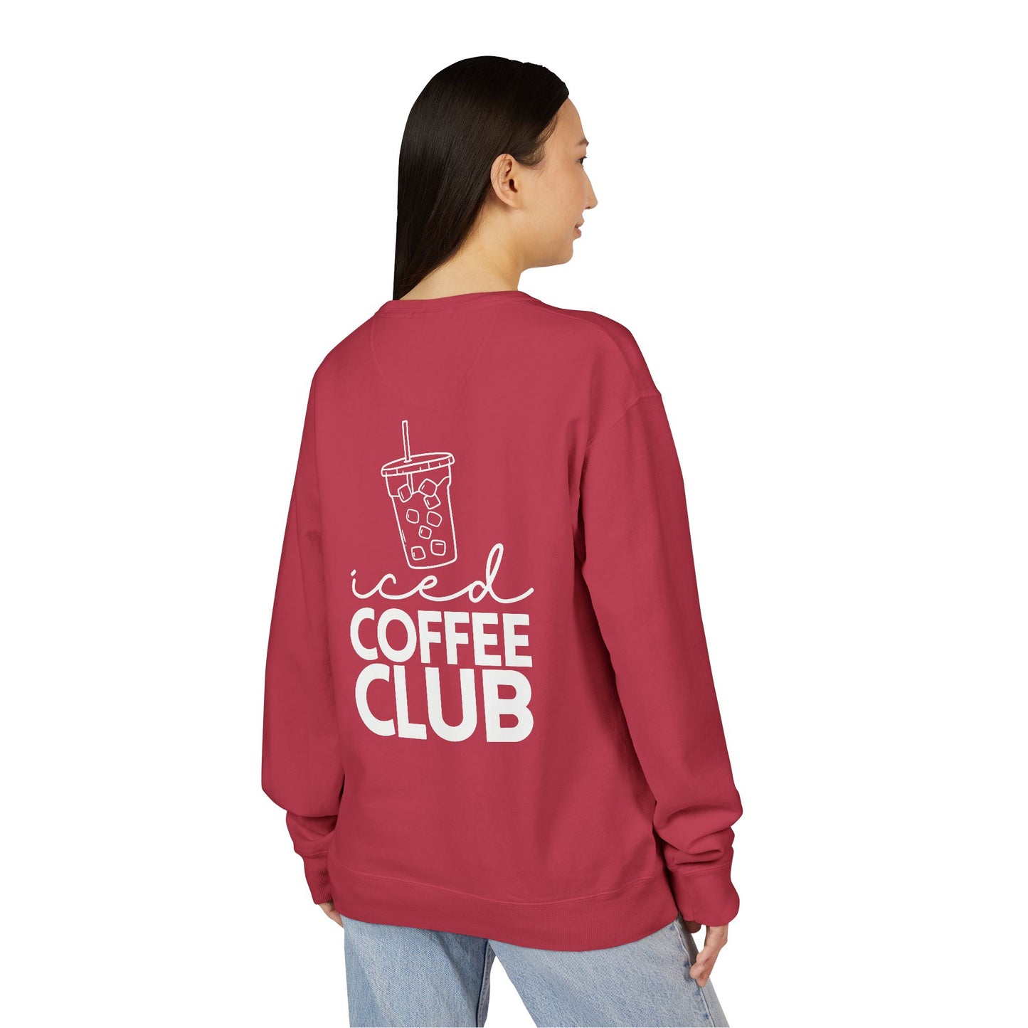 Coffee Lovers Garment Dyed Sweatshirt, Iced Coffee Club Apparel