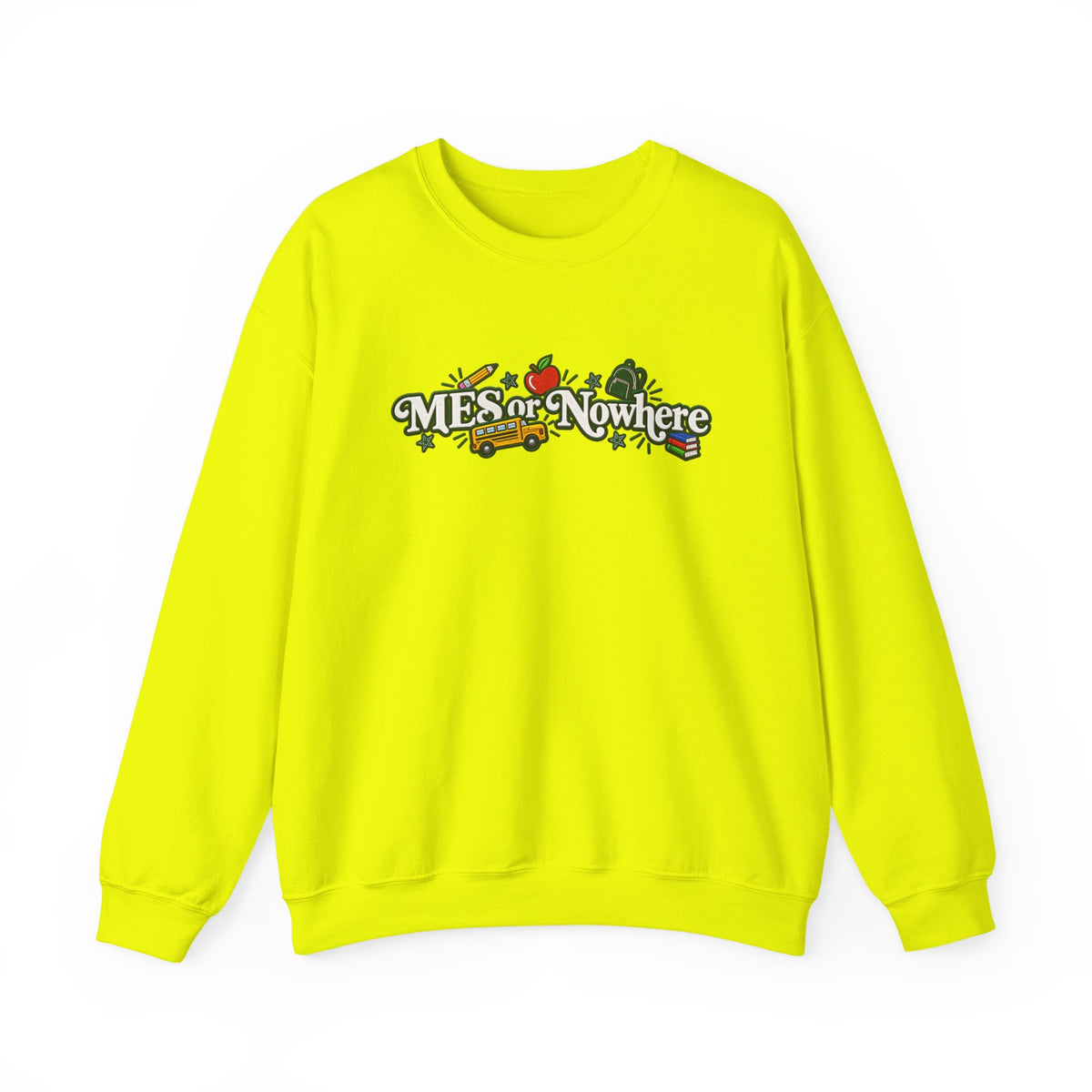 "MES or Nowhere w/ School Things" - Moriches Crewneck Sweatshirt