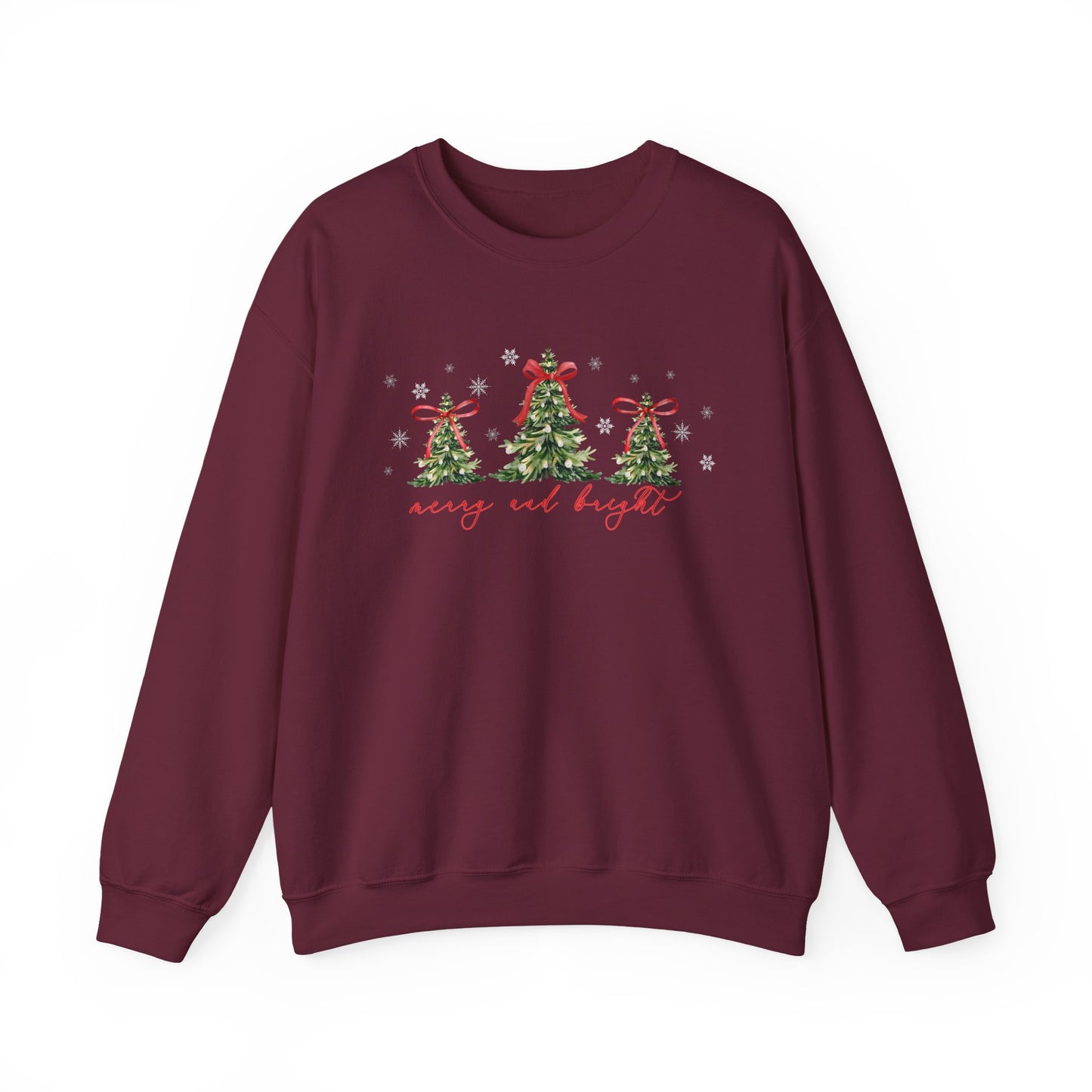Christmas Trees "Merry and Bright" Christmas Crewneck