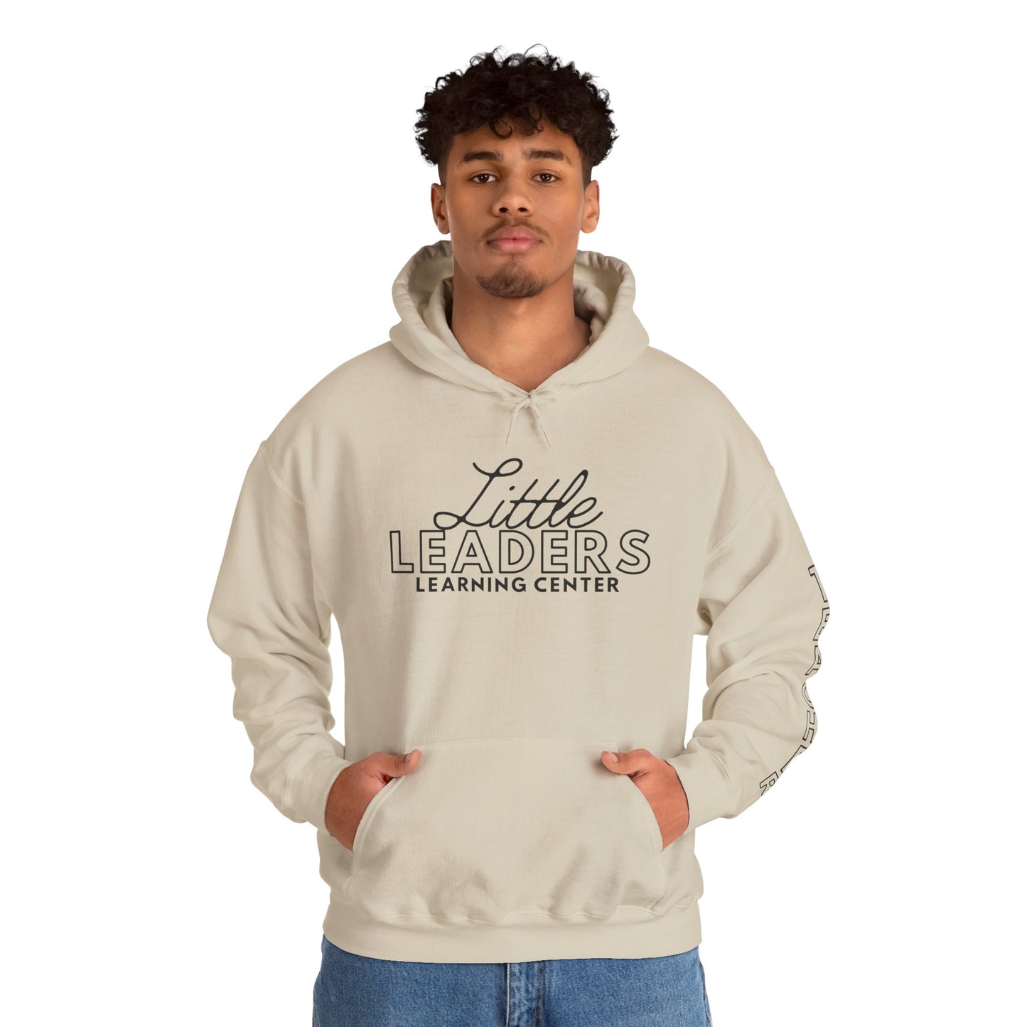 Little Leaders Teacher Simple Design Hoodie w/ Teacher on Sleeve - Cozy Unisex Sweatshirt