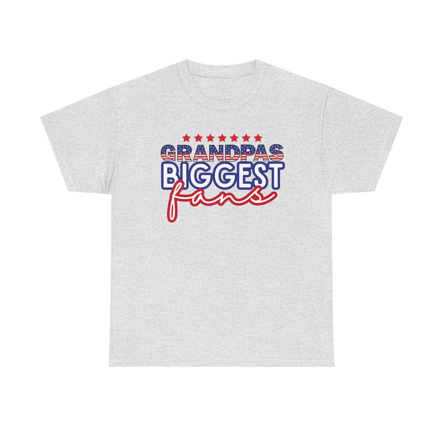 Custom- Jolly- Grandpa's Biggest Fan Unisex Heavy Cotton Tee - Patriotic Family Shirt