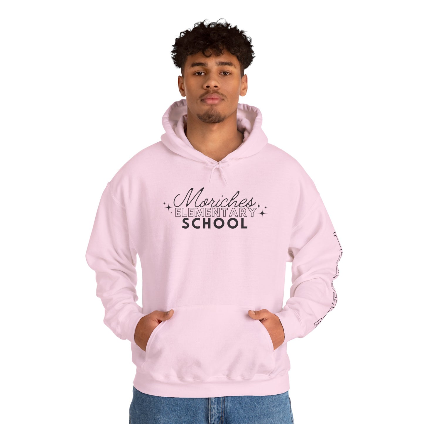 Moriches Teacher Simple Design Hoodie w/ Teacher on Sleeve - Cozy Unisex Sweatshirt