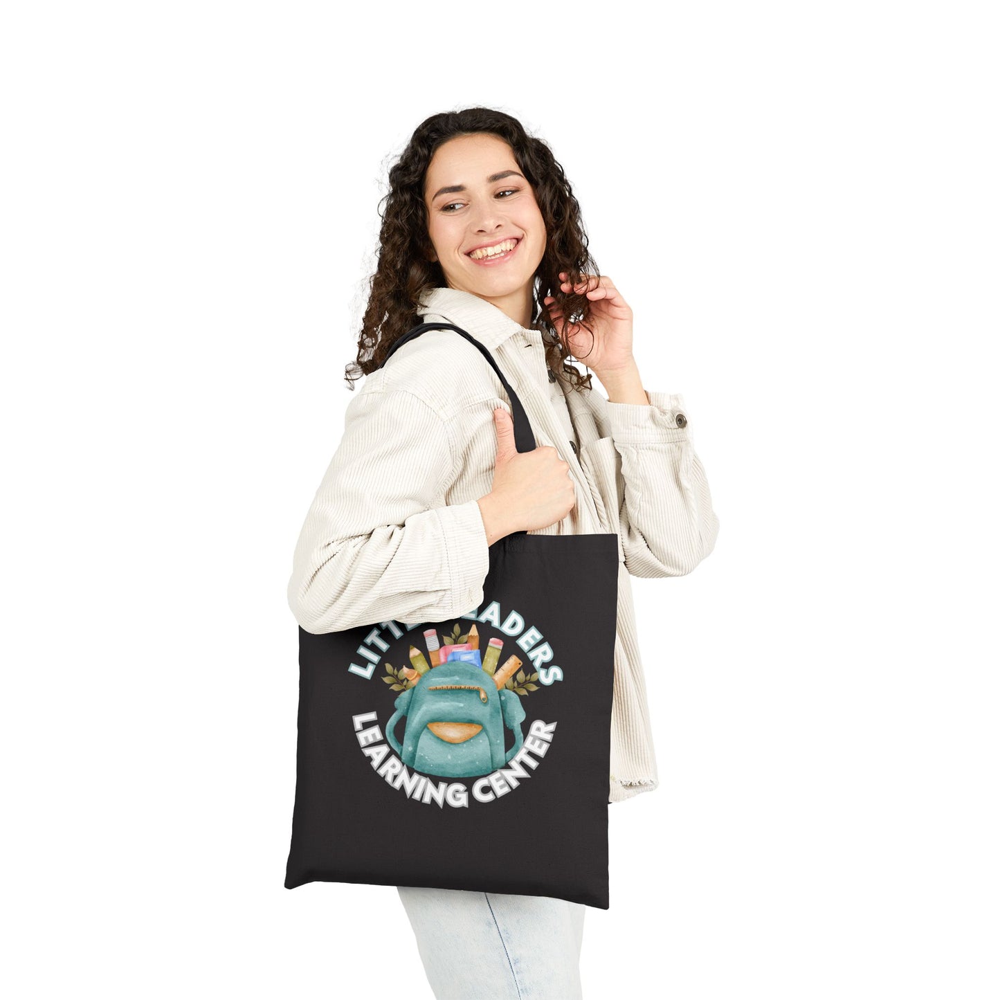 Little Leaders w/ Backpack Design Cotton Canvas Tote Bag
