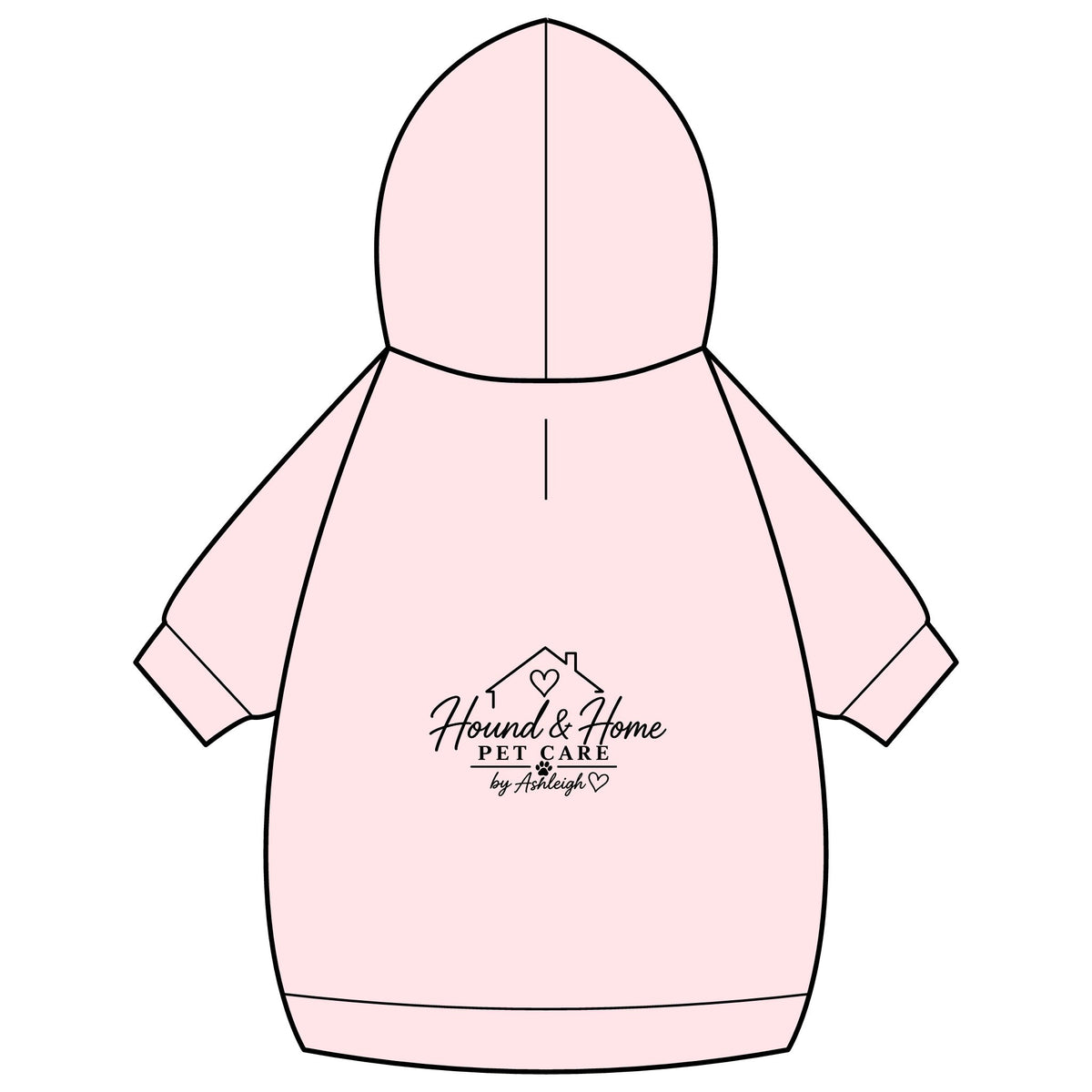 Pet Hoodie with Collar Hole — Hound & Home Logo