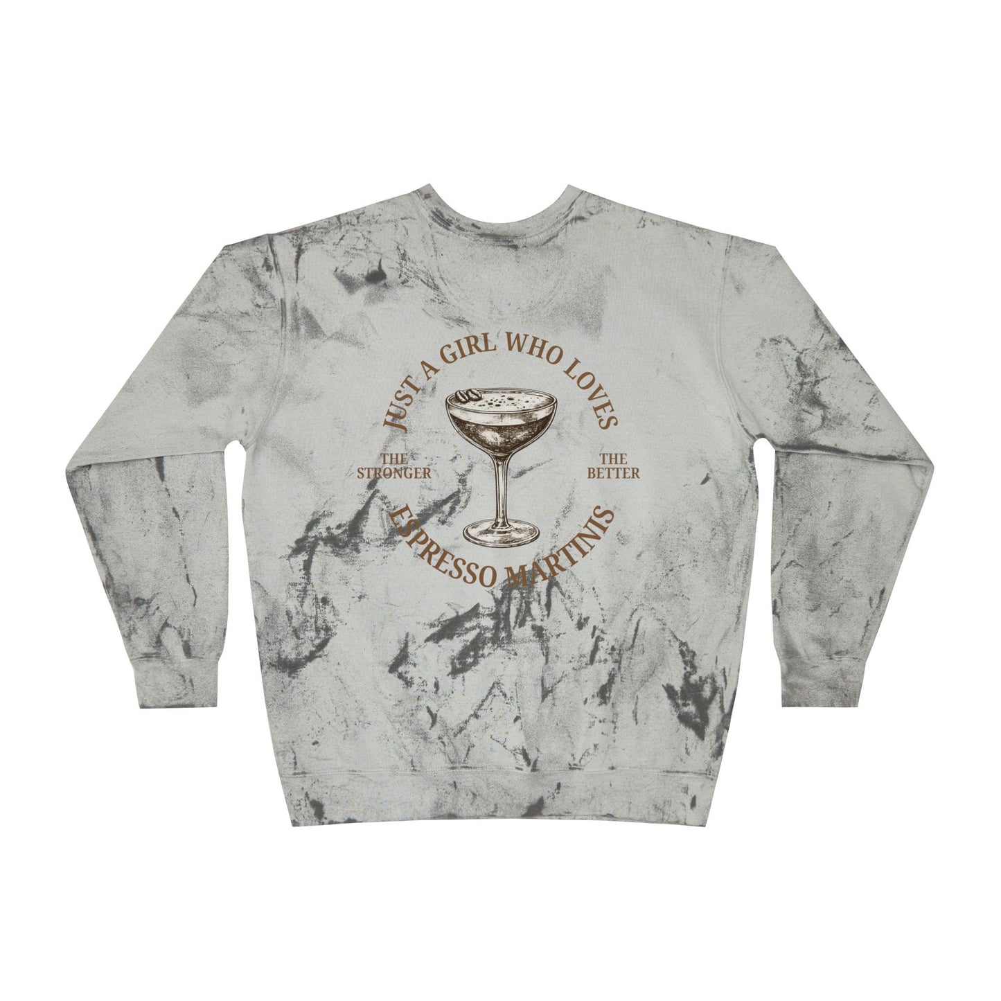 "Just a Girl Who Loves Espresso Martinis" Tie-Dye Crewneck- Summer
